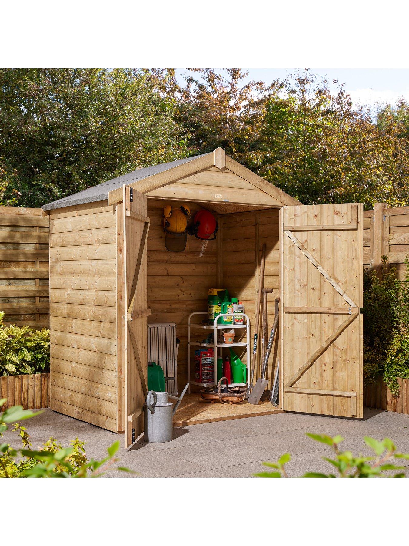 Image 2 of 7 of Rowlinson 6 x 4 Premier Shiplap Windowless Double Door Apex Shed