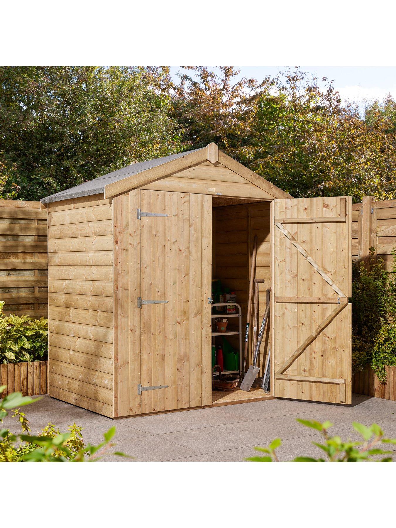 Image 3 of 7 of Rowlinson 6 x 4 Premier Shiplap Windowless Double Door Apex Shed