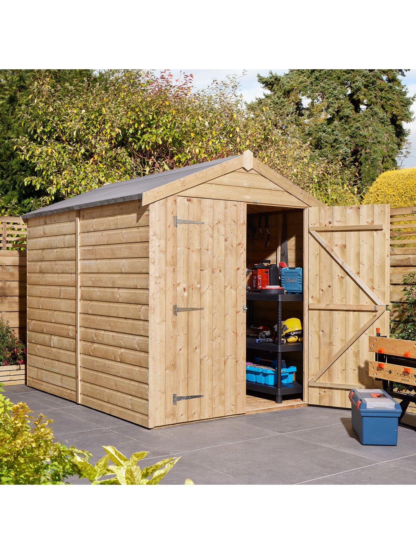 Image 3 of 7 of Rowlinson 6 x 8 Premier Shiplap Windowless Double Door Apex Shed