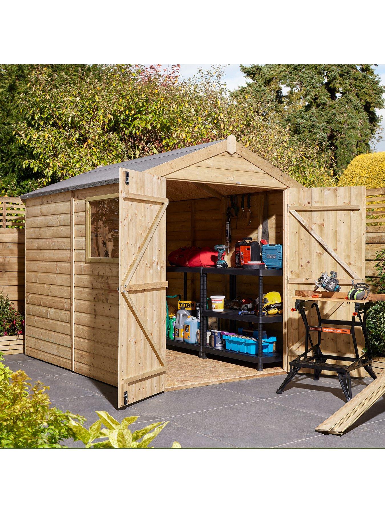 Image 2 of 7 of Rowlinson 6 x 8 Premier Shiplap Double Door Apex Shed