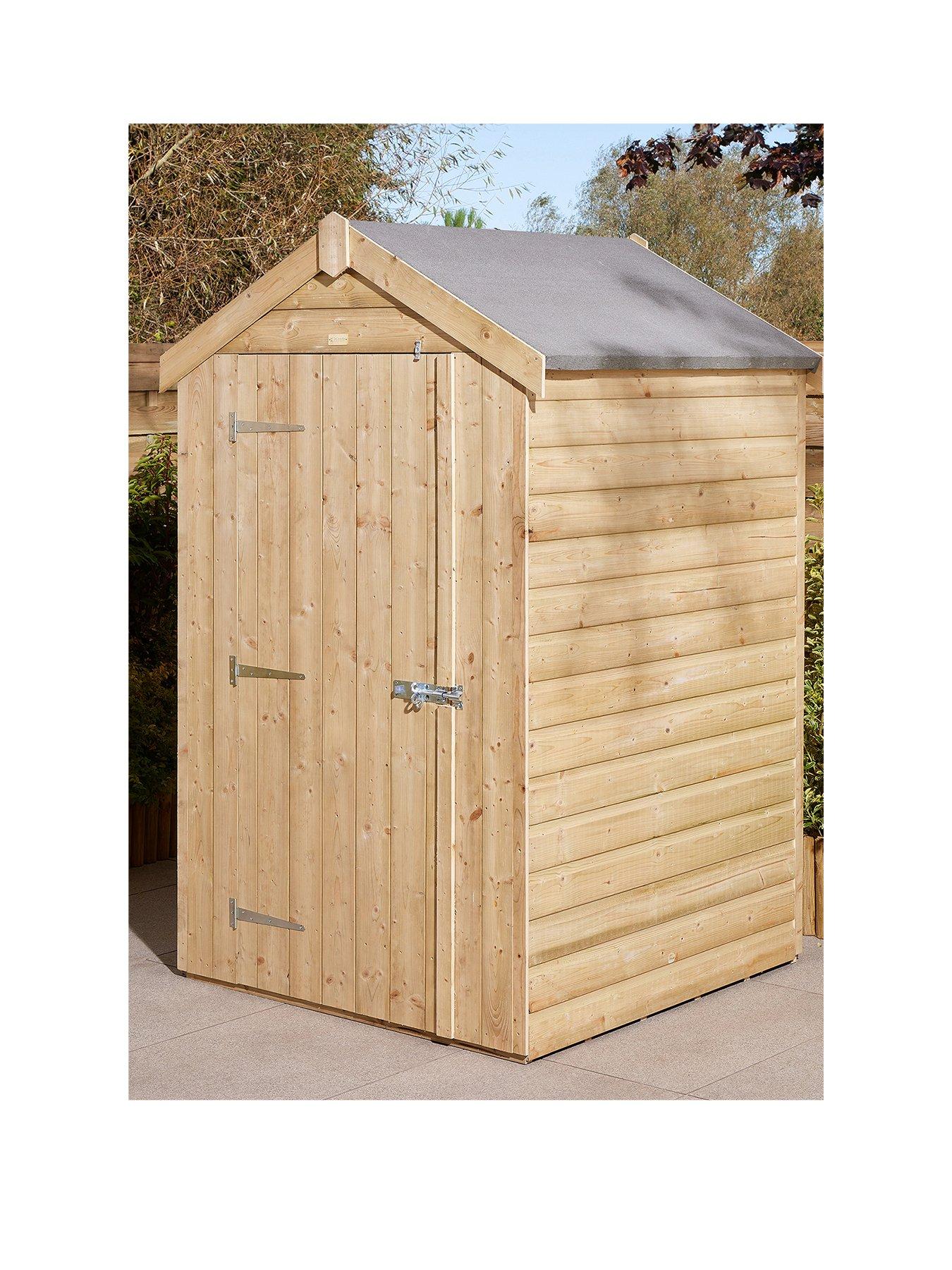 Product photograph of Rowlinson 4x4ft Shiplap Apex Shed - Single Door from very.co.uk