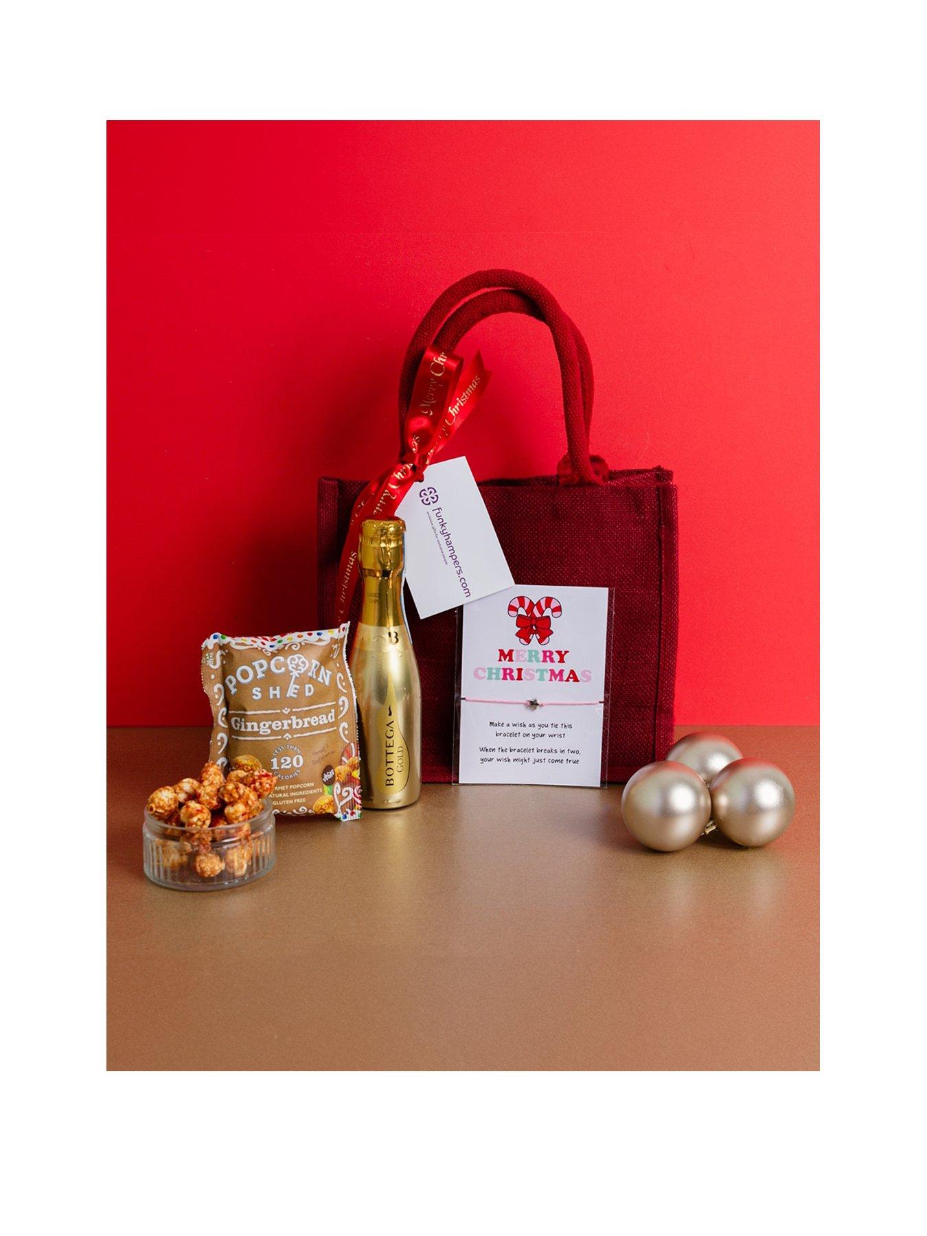 Product photograph of Christmas Gold Bottega Prosecco Bracelet And Popcorn Gift Set from very.co.uk