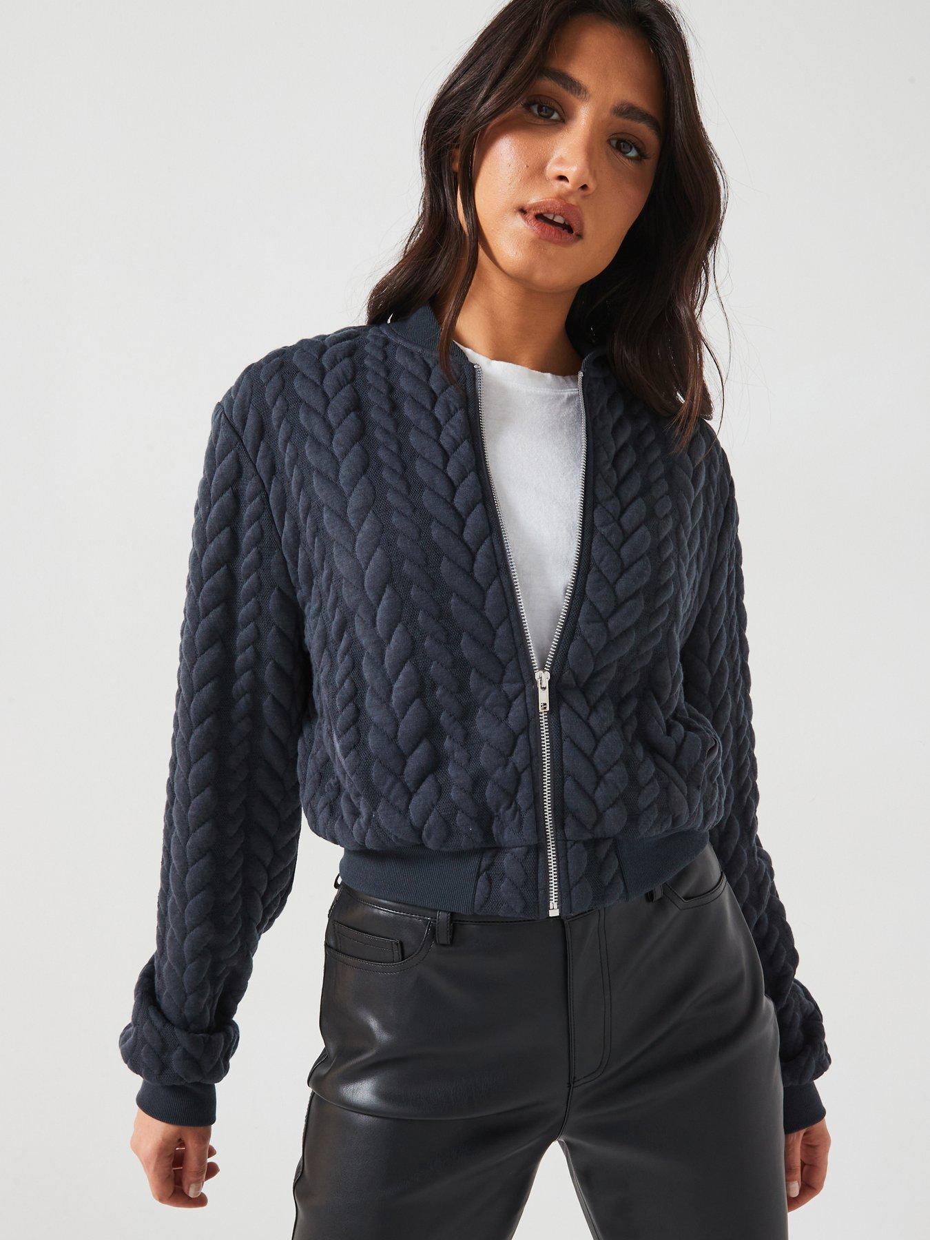 Image 1 of 6 of V by Very Quilted Jacket - Grey