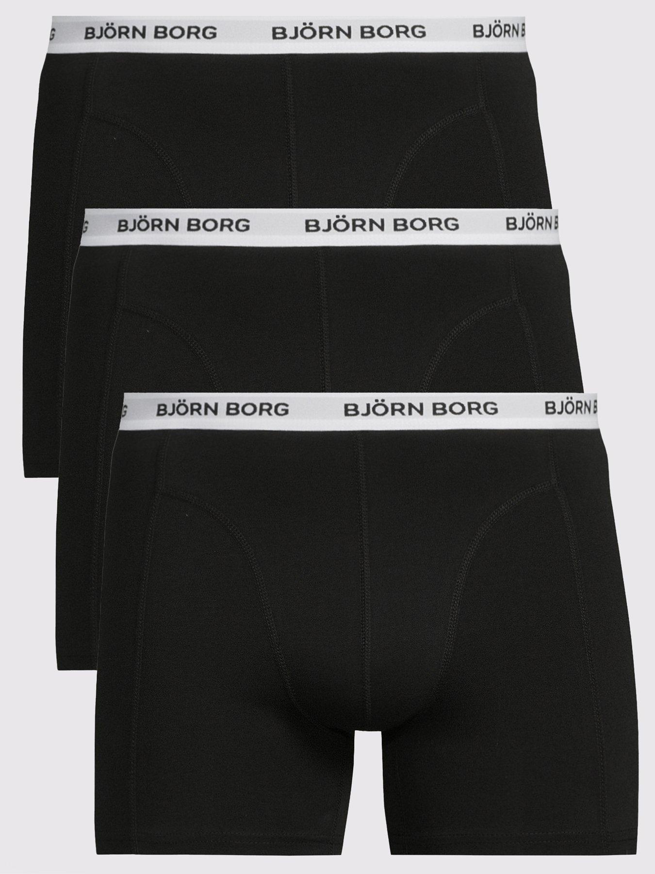 Image 1 of 3 of Bjorn Borg Mens Cotton Stretch Boxer 3 Pack -Black