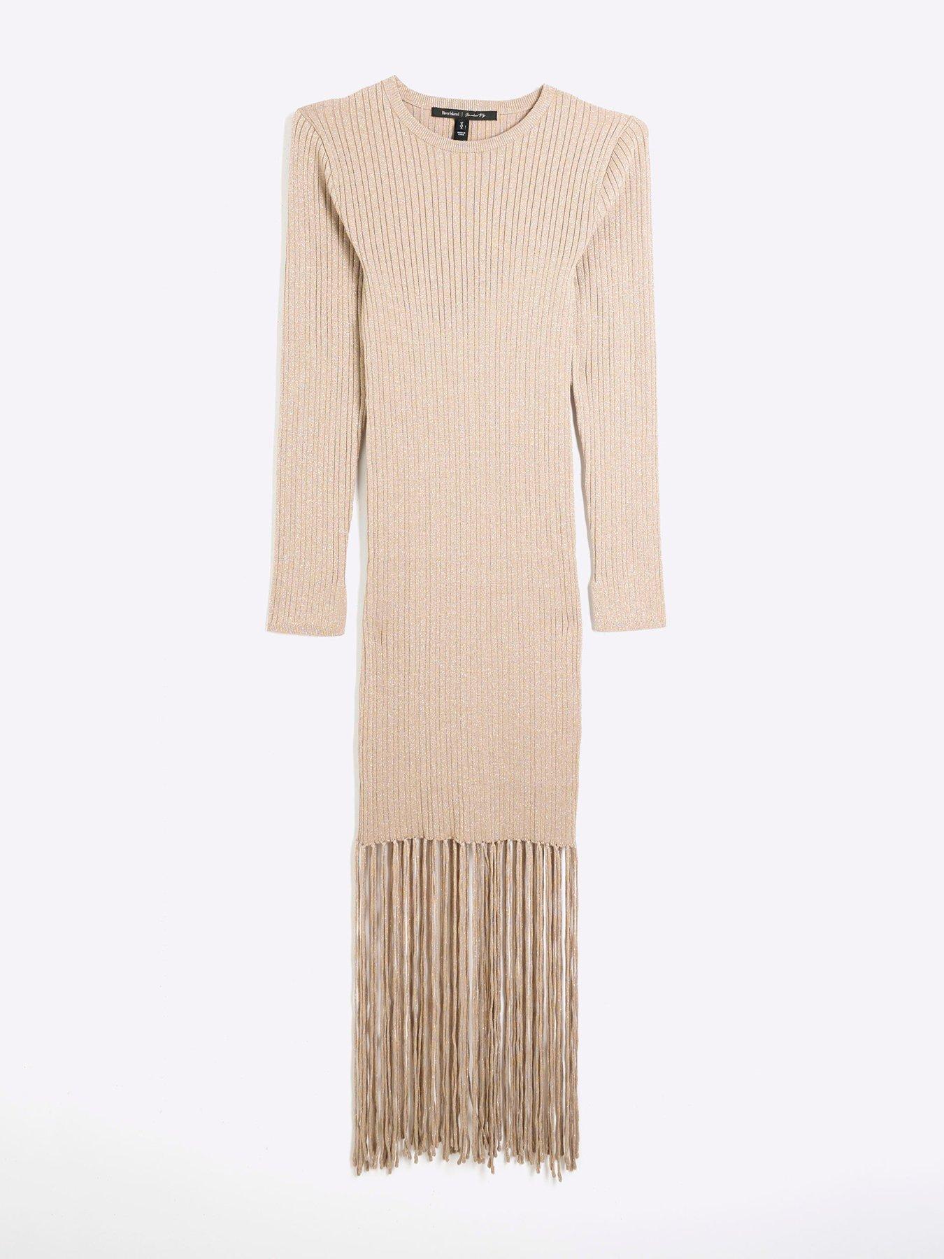 River Island Metallic Fringe Dress - Gold | Very