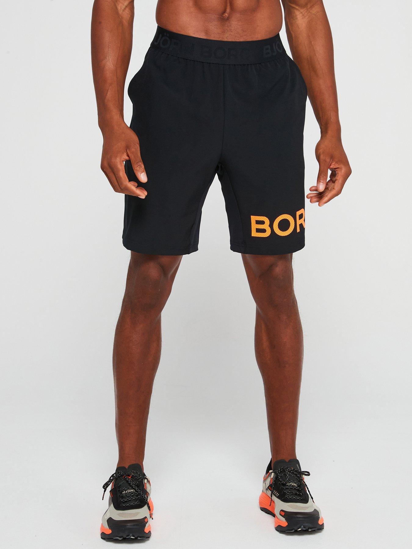 undefined Mens Training Gym Shorts - Black/Orange
