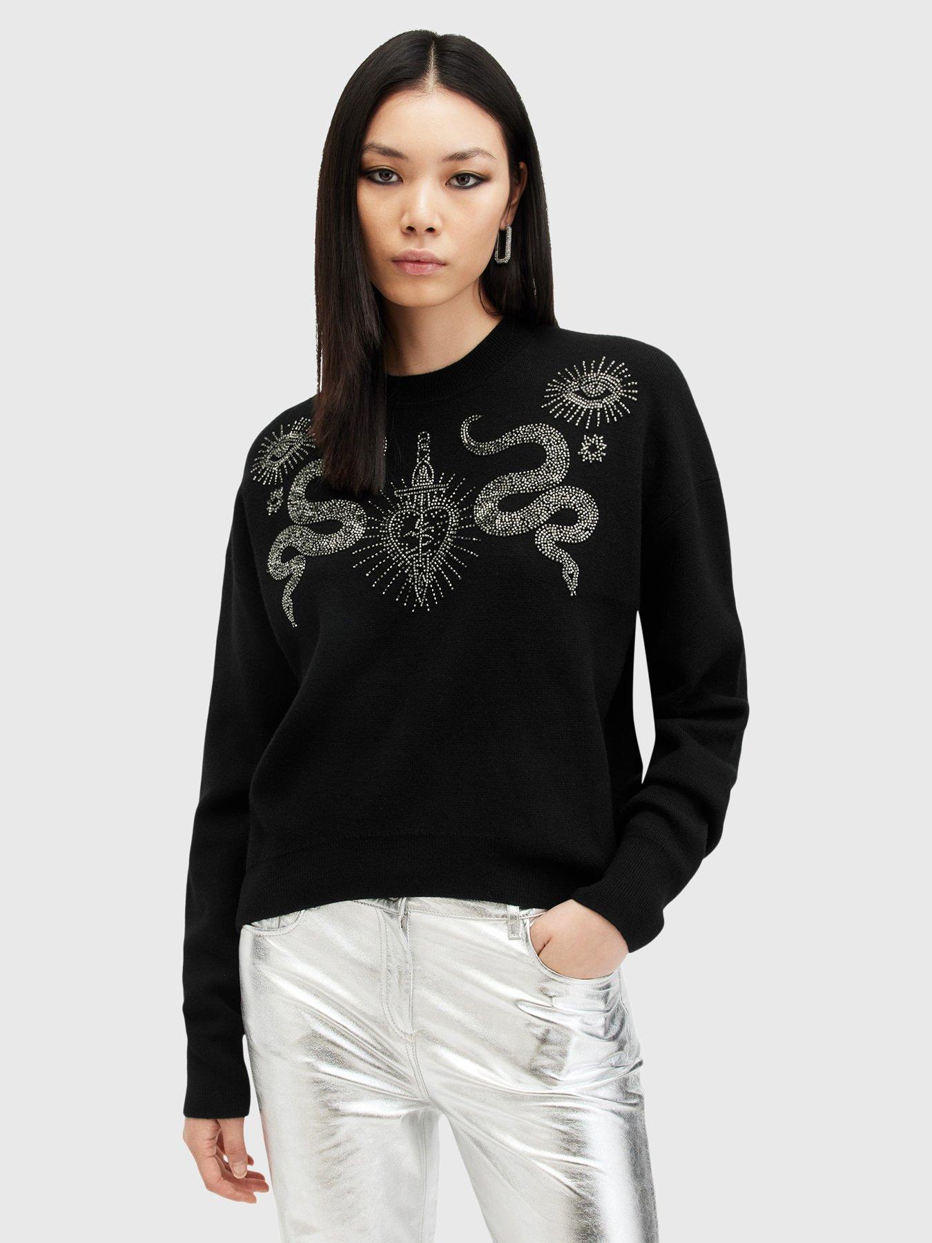 undefined Serpent Embellished Jumper - Black