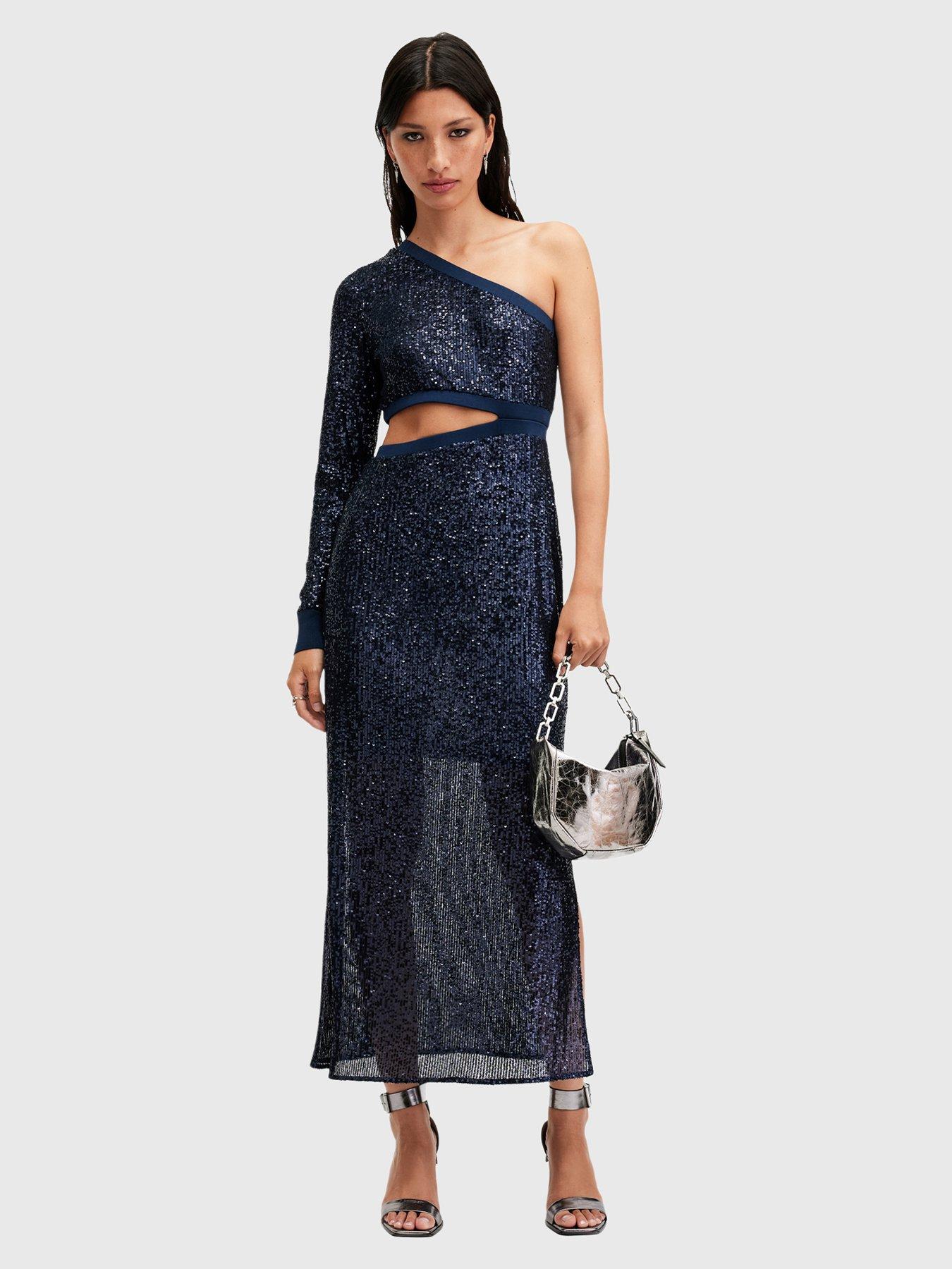 undefined Daisy Topaz Sequin Cut Out Maxi Dress - Dark Blue