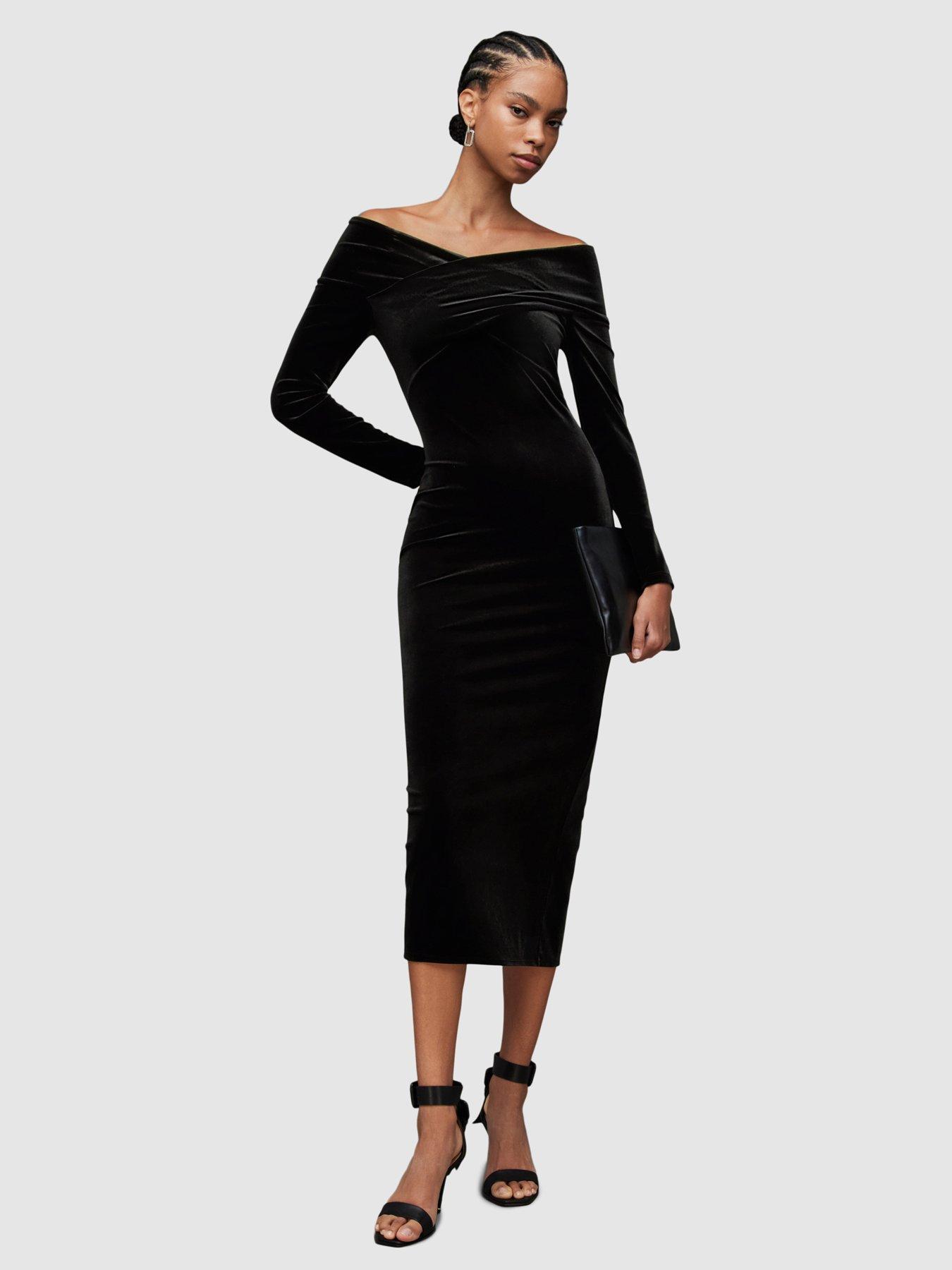 undefined Delta Velvet Dress - Black