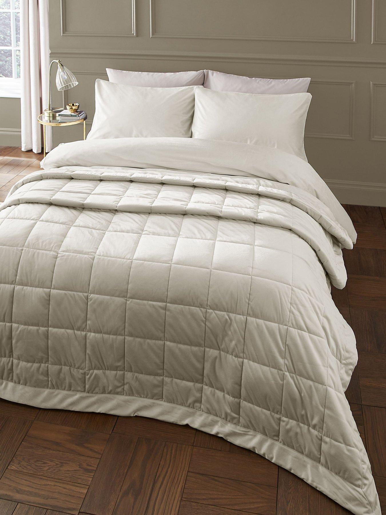 Catherine Lansfield Kingsley Matt Velvet Bedspread Throw Very