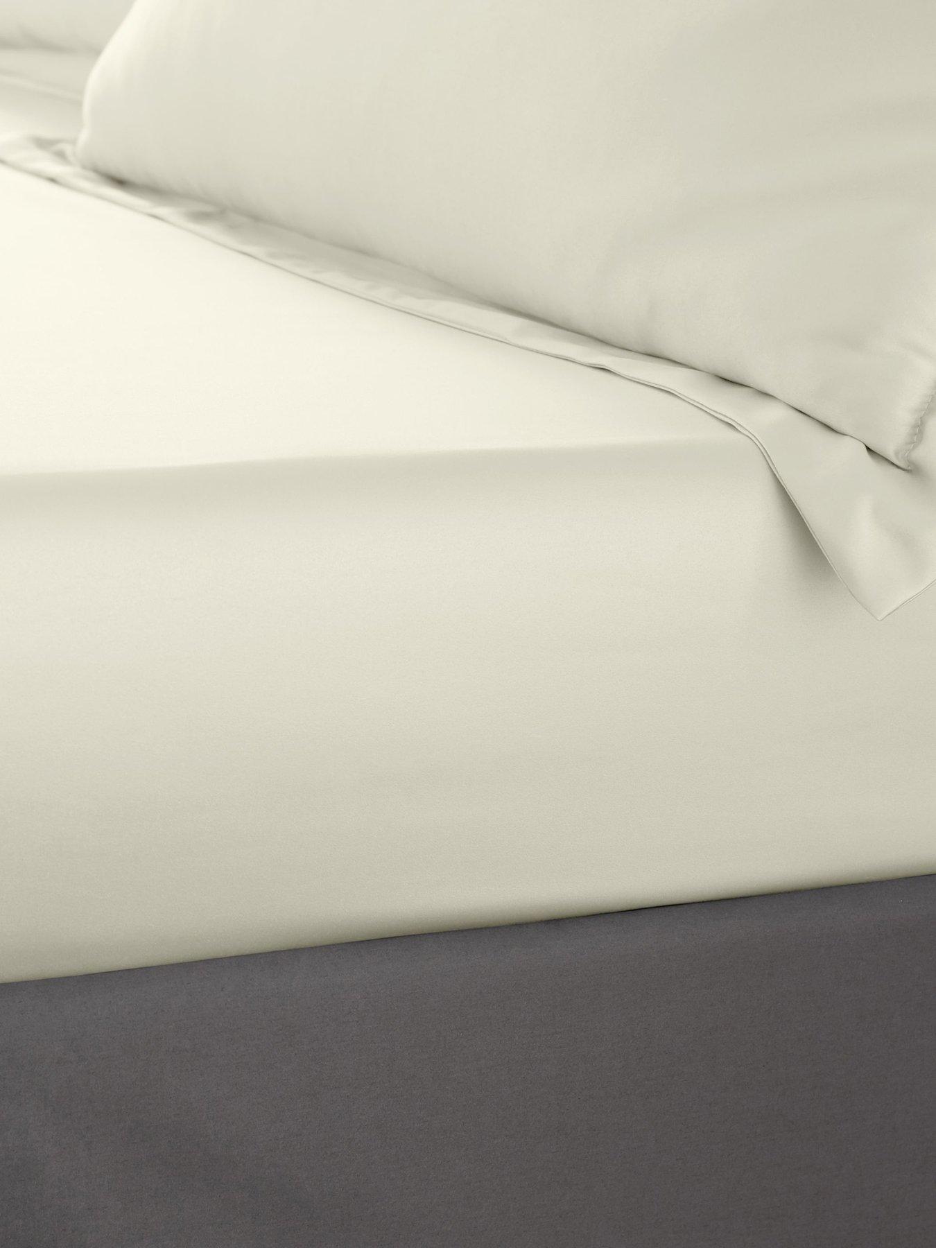 Product photograph of Catherine Lansfield Silky Soft Satin Fitted Sheet - Champagne from very.co.uk