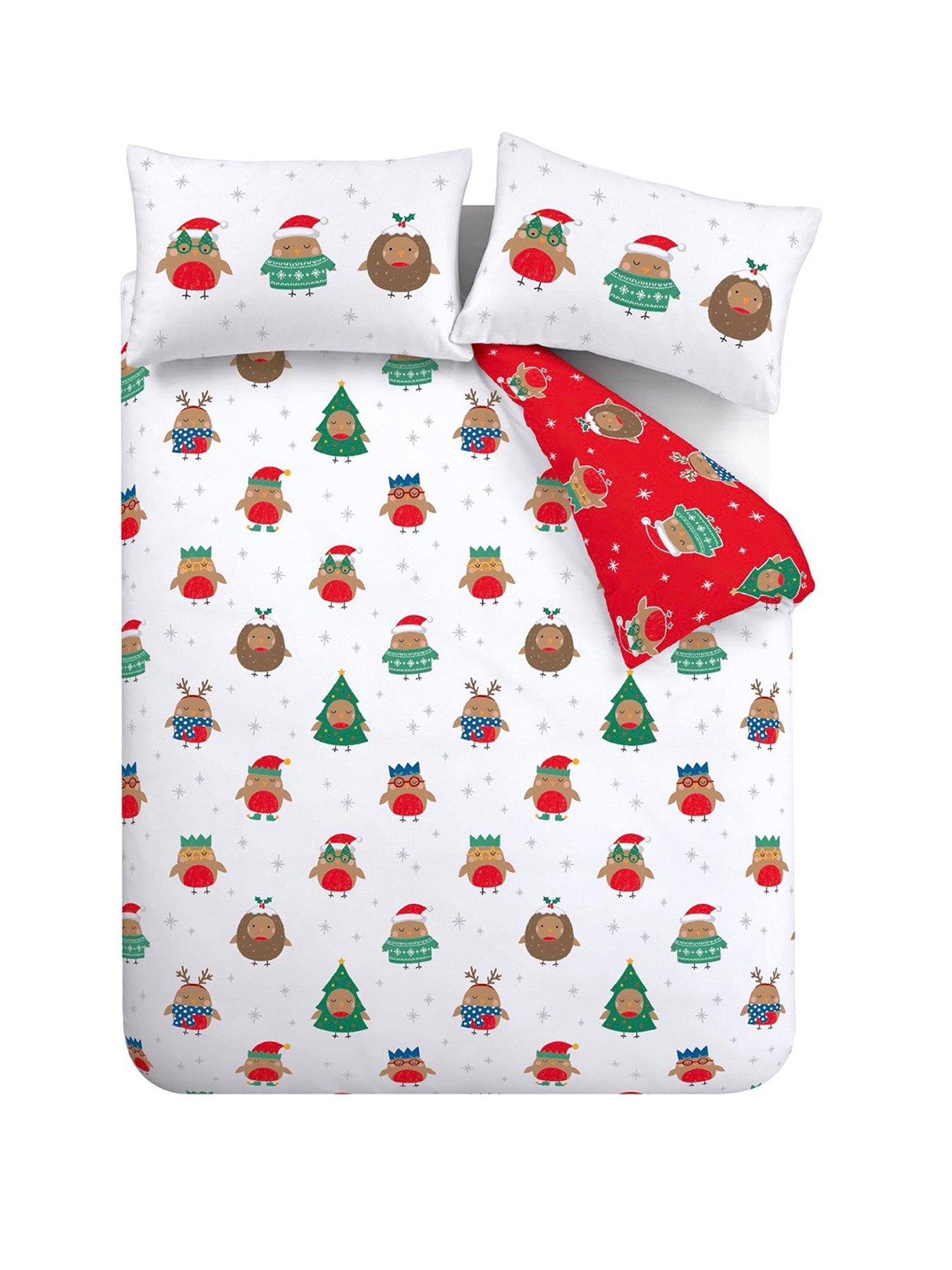 Image 2 of 6 of Catherine Lansfield Christmas Party Robins Duvet Set
