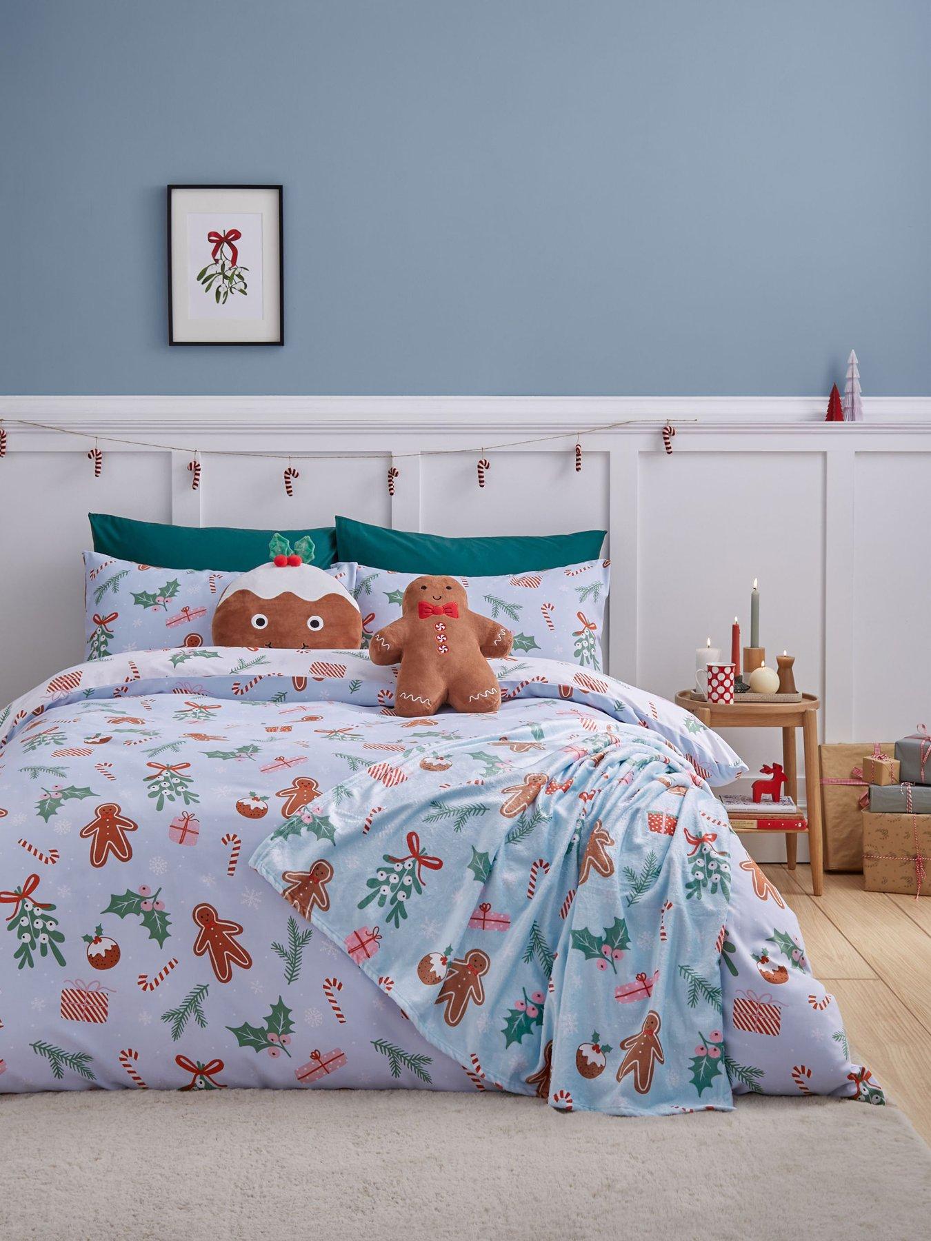 Product photograph of Catherine Lansfield Christmas Gingerbread Duvet Cover Set from very.co.uk