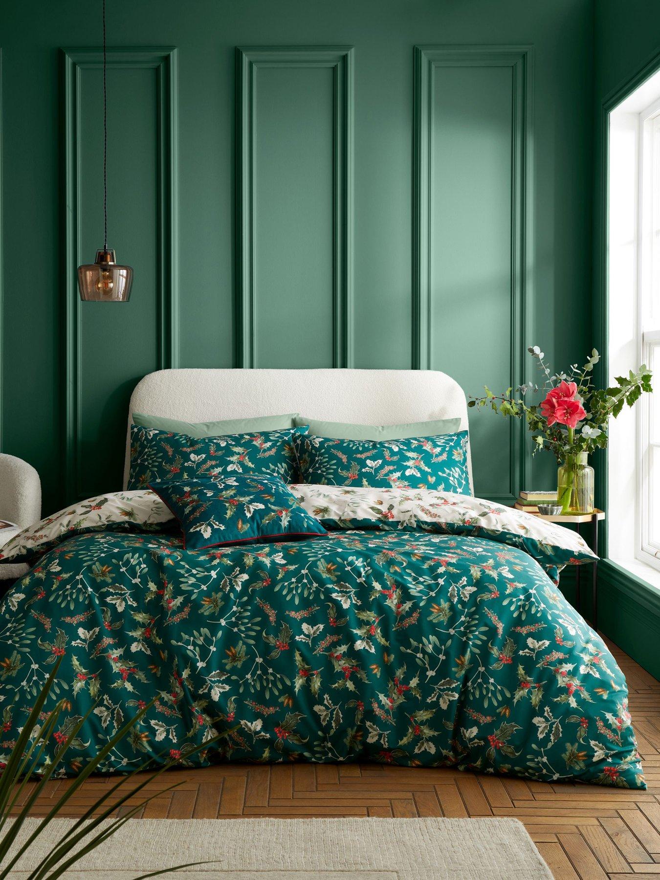 Product photograph of Rhs Foliage 100 Cotton Duvet Cover Set from very.co.uk