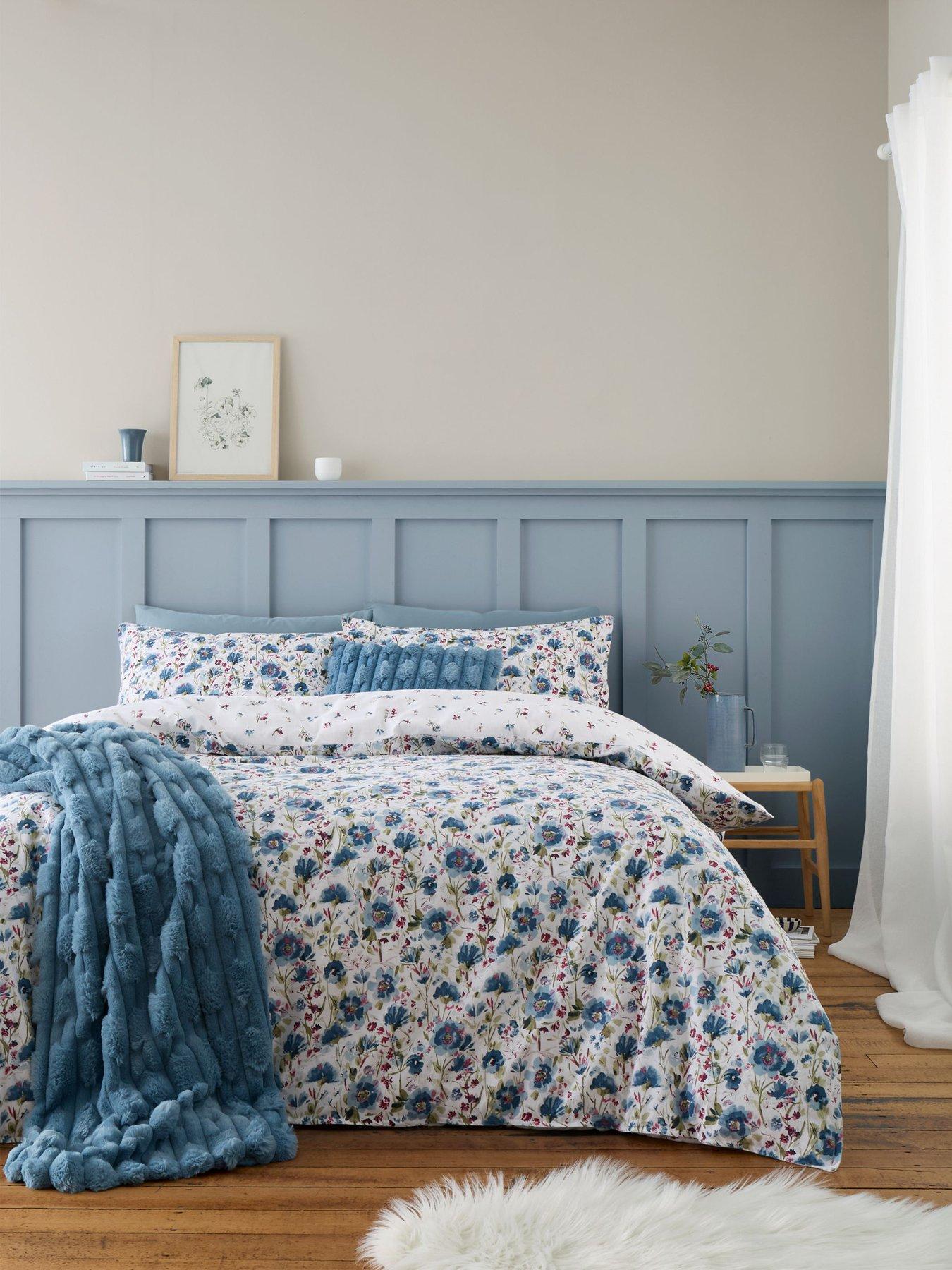 Product photograph of Bianca Brushed 100 Cotton Ophelia Floral Duvet Cover Set from very.co.uk
