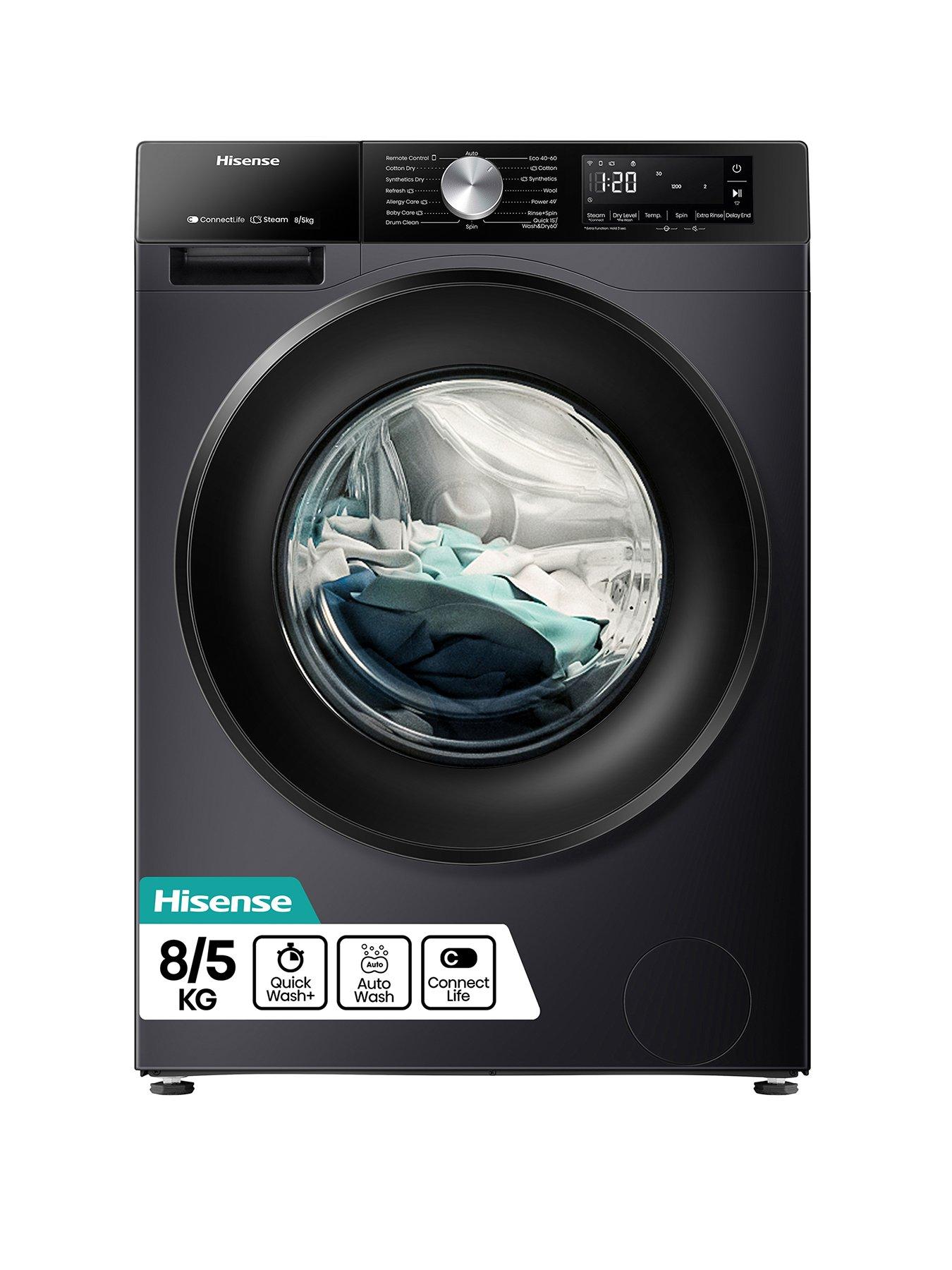 Hisense 3S Series WD3S8043BB3 WiFi-enabled 8kg Wash, 5kg Dry, 1400 Spin Washer Dryer - Black