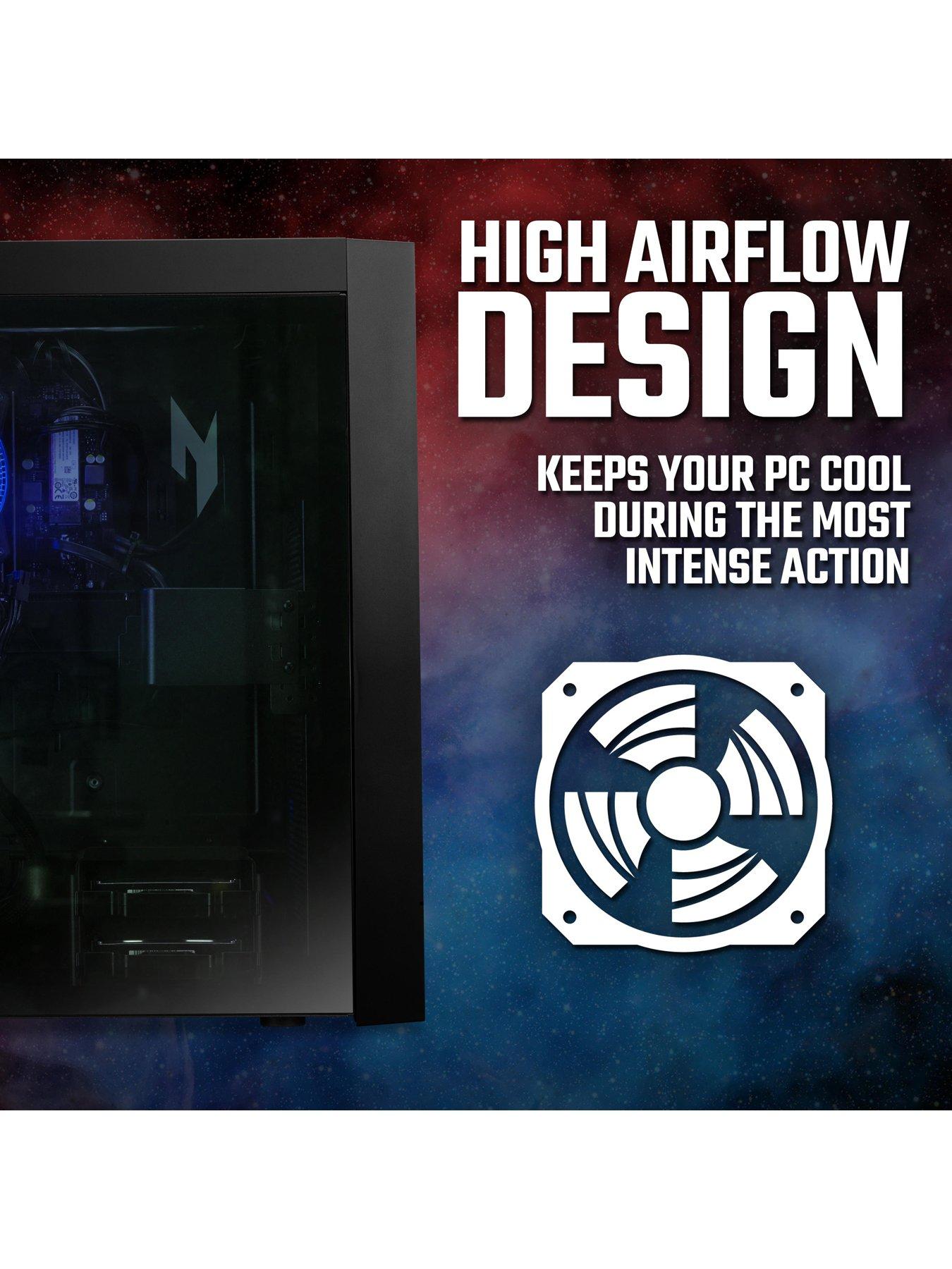 Image 4 of 8 of Acer Nitro 70 Gaming Desktop - GeForce RTX 4070 Super, AMD Ryzen 7, 16GB RAM, 1TB HDD + 512GB SSD - Black