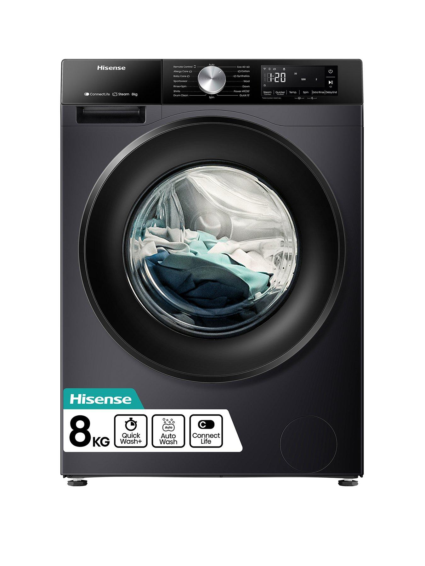 Hisense 3S Series WF3S8043BB3 WiFi-enabled 8kg Wash, 1400 Spin Washing Machine - Black