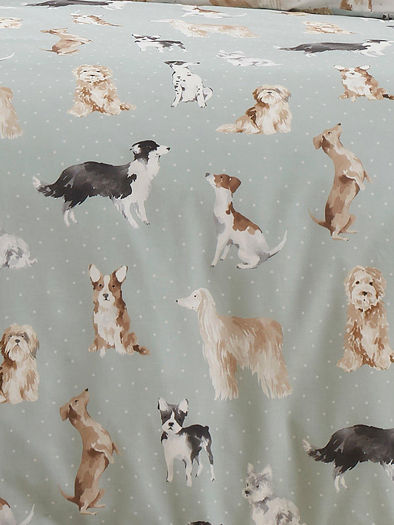 Image 4 of 4 of Fusion Cute Dogs Duvet Cover Set - Duck Egg
