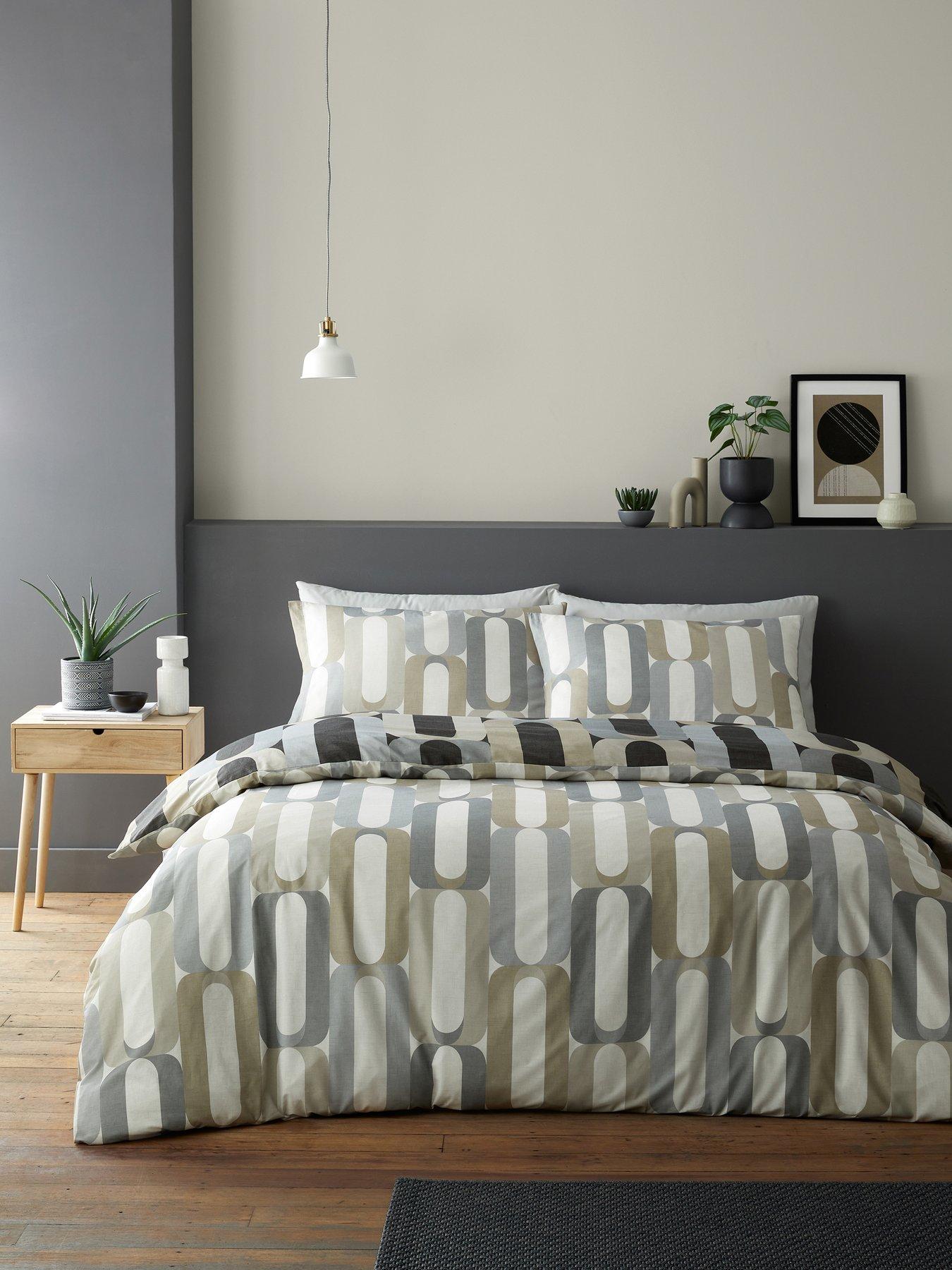 Image 3 of 4 of Fusion Orea Easycare Duvet Cover Set - Charcoal