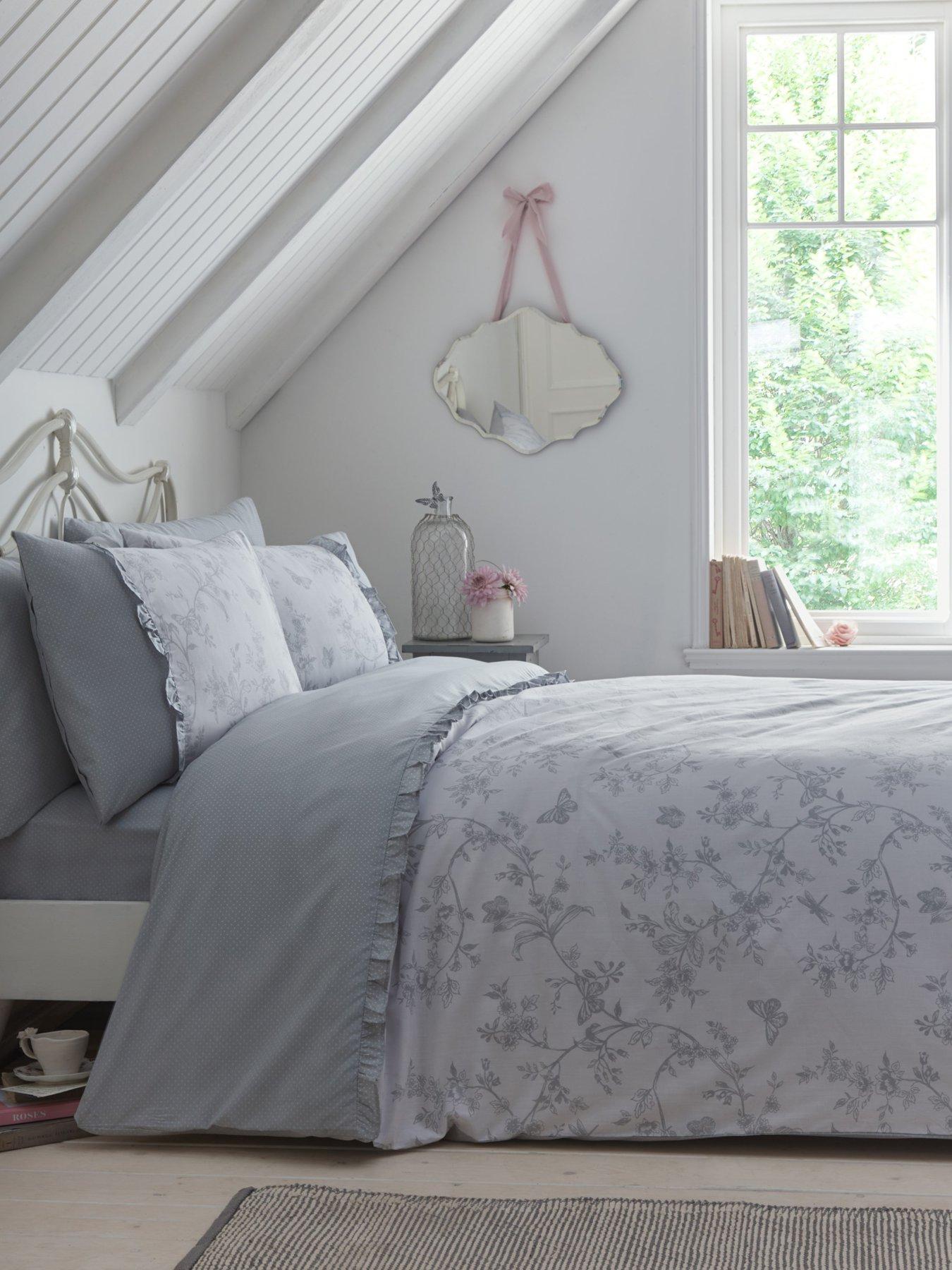 Image 1 of 3 of Dreams & Drapes Dreams &amp; Drapes Kristen Easy Care Duvet Set - Grey