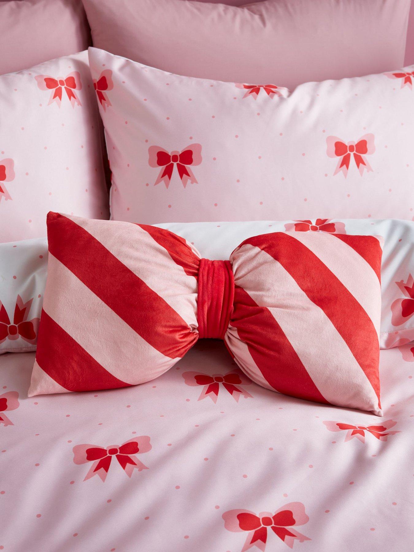 Product photograph of Sassy B Dotty Bows 3d Cushion- Pink from very.co.uk