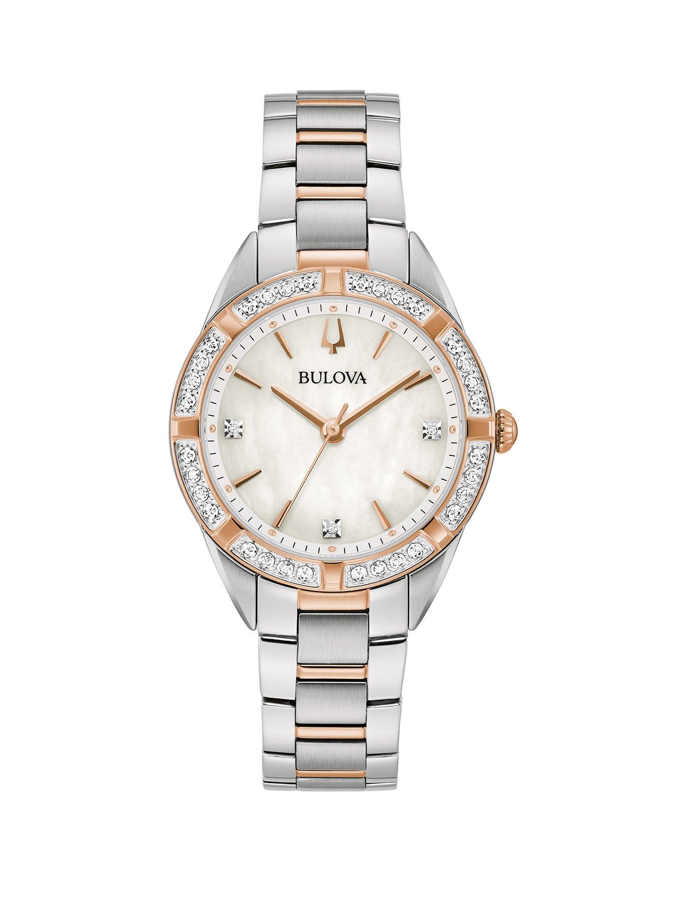 Product photograph of Bulova Ladies Two Tone Sutton from very.co.uk