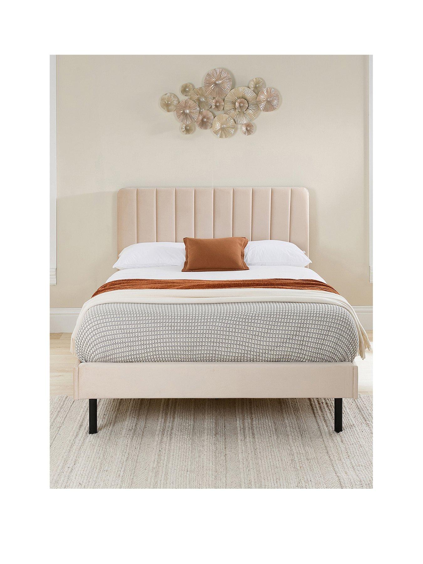 Image 2 of 3 of Aspire Rosella Soft Velvet Bed Frame - Cream