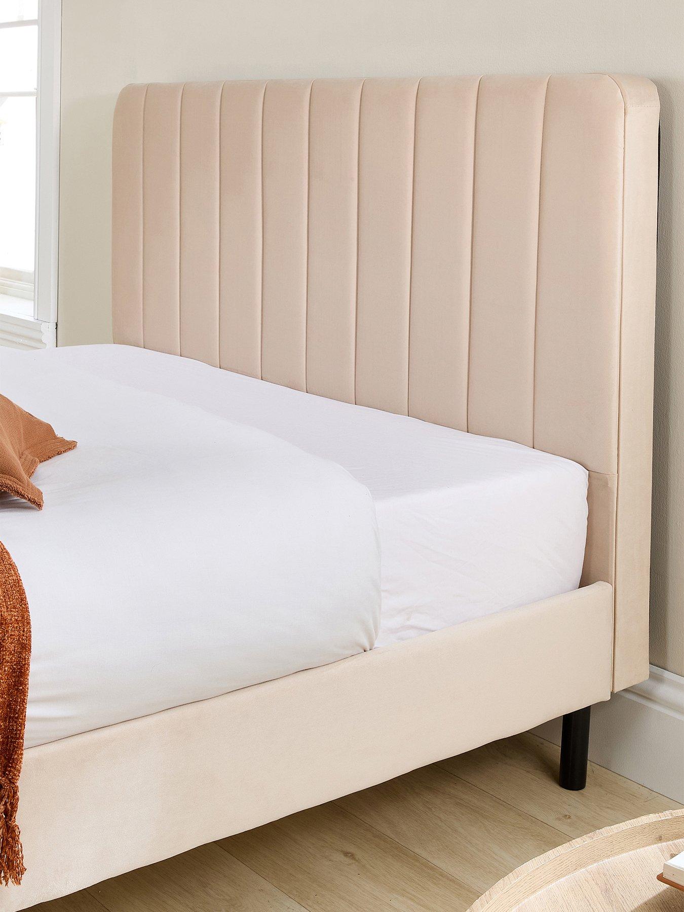 Image 3 of 3 of Aspire Rosella Soft Velvet Bed Frame - Cream