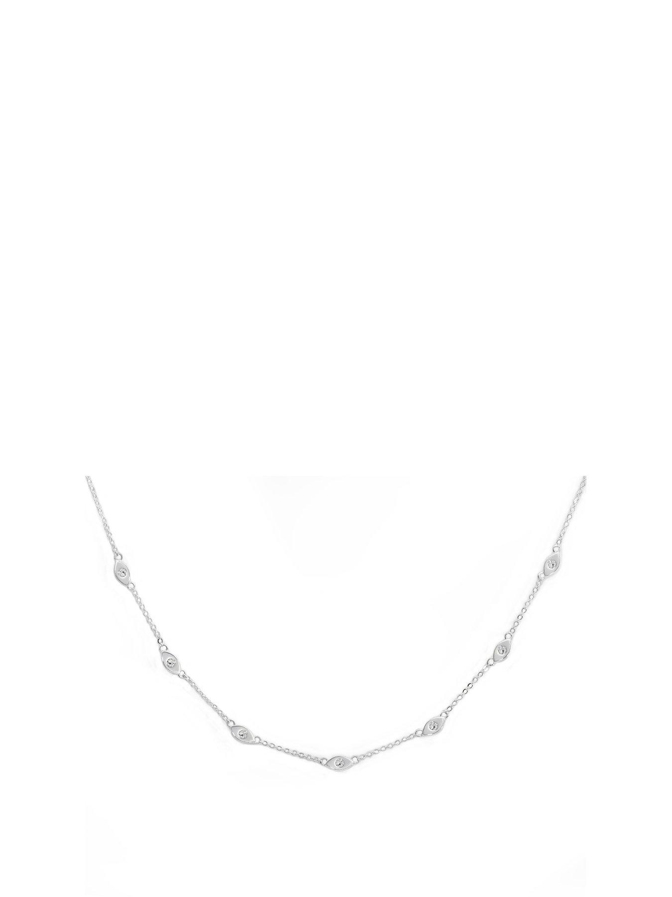 Image of Say It With Evil Eye Charm Necklace - Silver