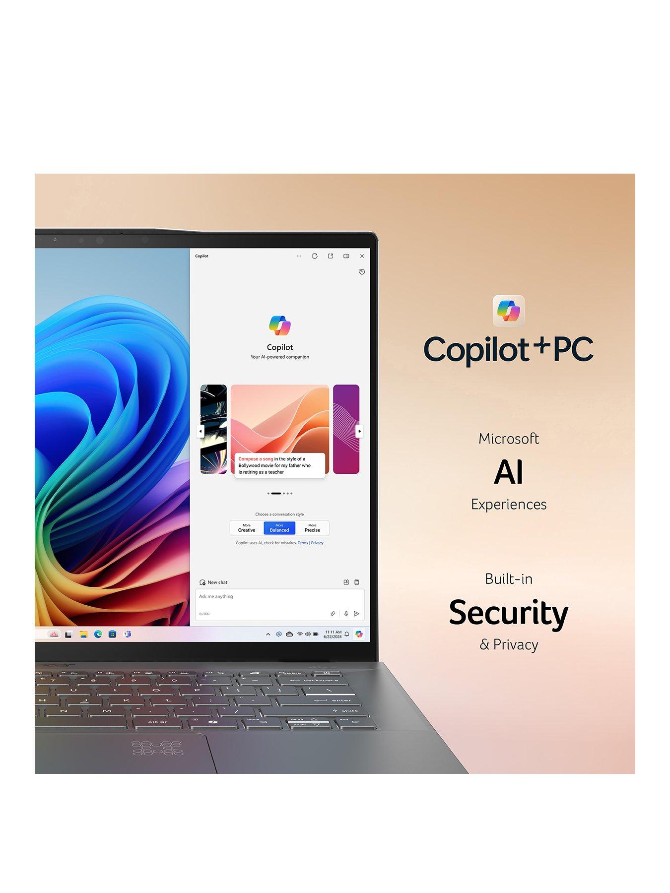 Image 2 of 8 of Acer Swift AI - 14in - FHD IPS Laptop - Snapdragon X Plus - 16GB RAM - 1TB SSD - Silver