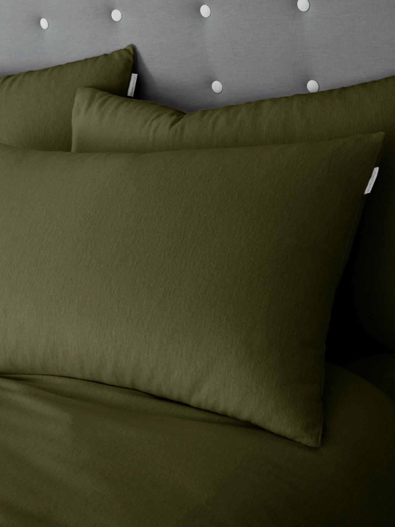 Catherine Lansfield Brushed 100% Cotton Standard Pillow Case Pair