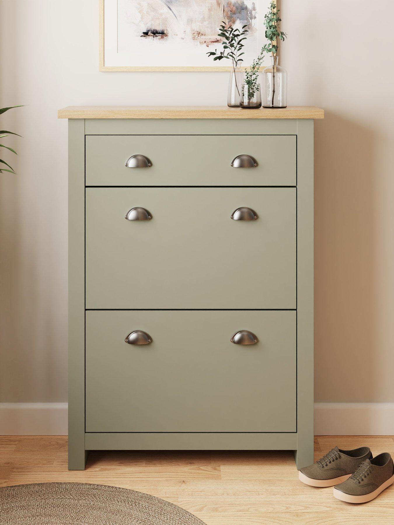 Product photograph of Gfw Lancaster 1 Drawer Shoe Storage - Sage from very.co.uk