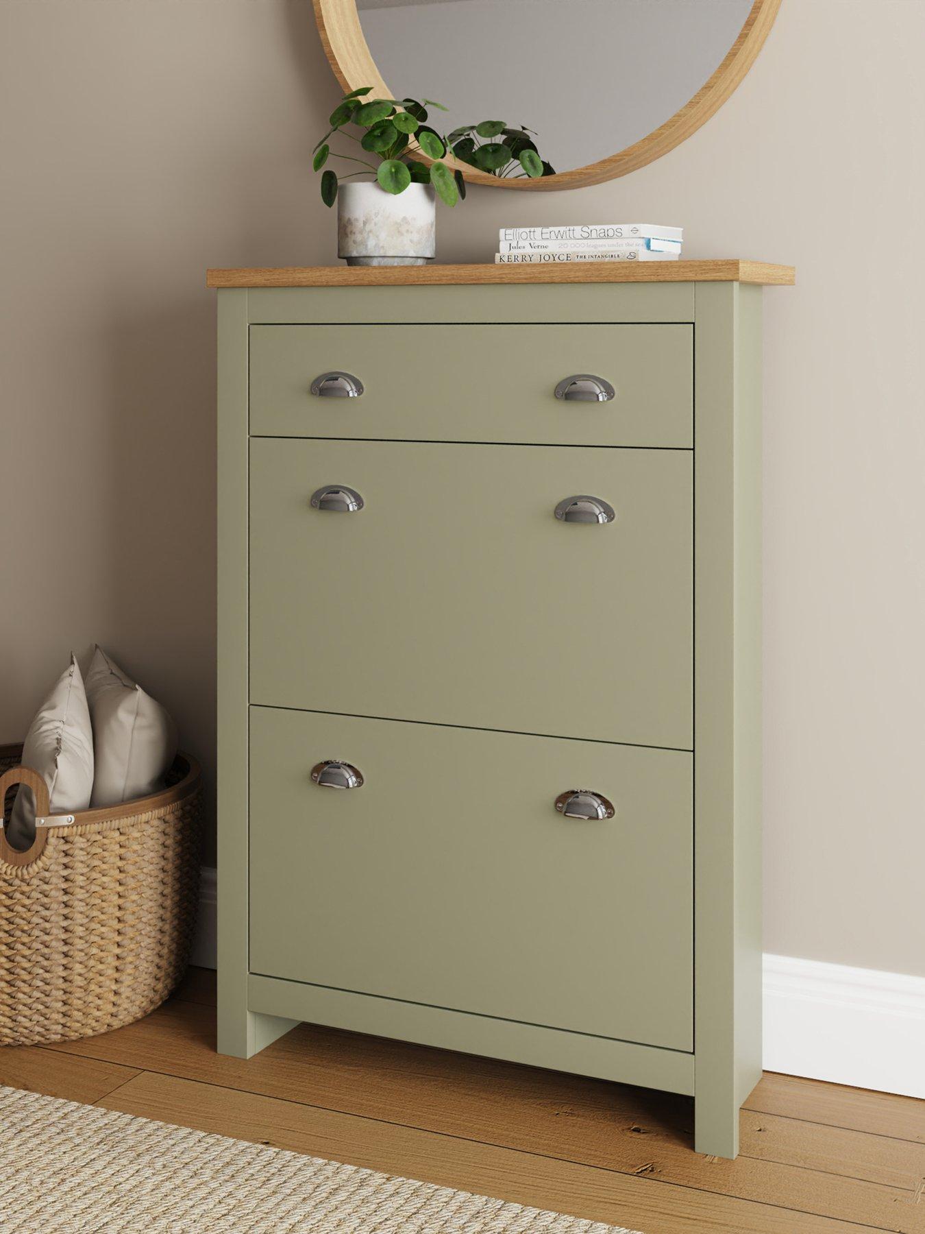 GFW Lancaster 1 Drawer Shoe Storage - Sage