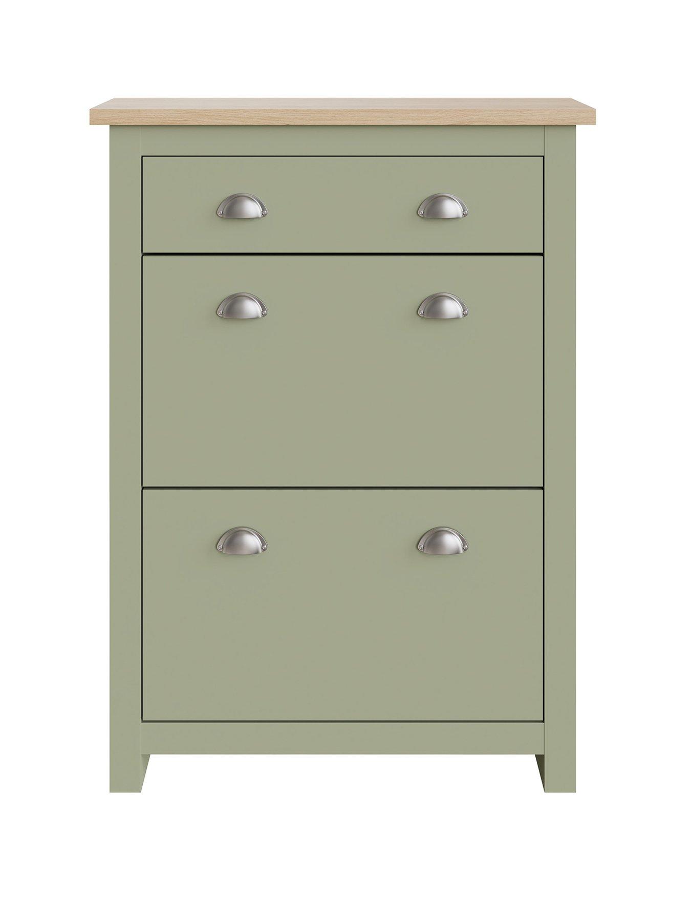 Image 2 of 4 of GFW Lancaster 1 Drawer Shoe Storage - Sage