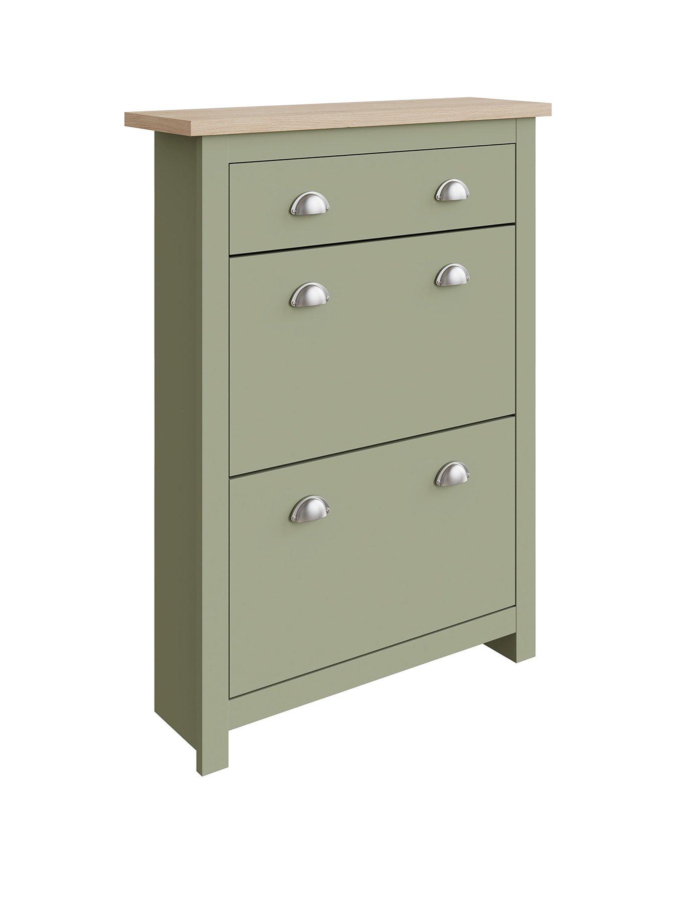 Image 3 of 4 of GFW Lancaster 1 Drawer Shoe Storage - Sage