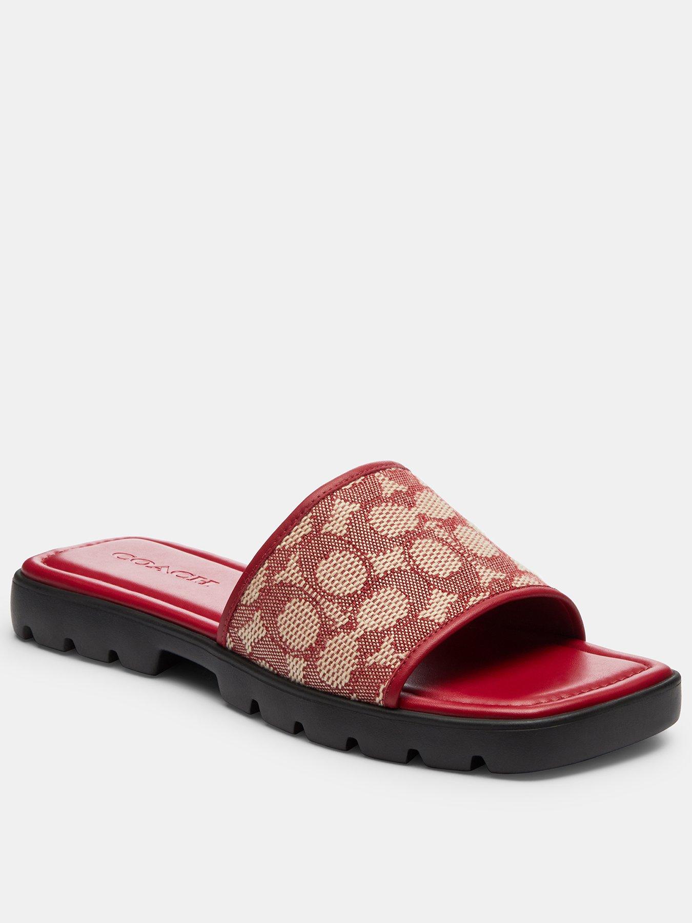 undefined Florence Signature Textile Jacquard Sandals - Dark Red