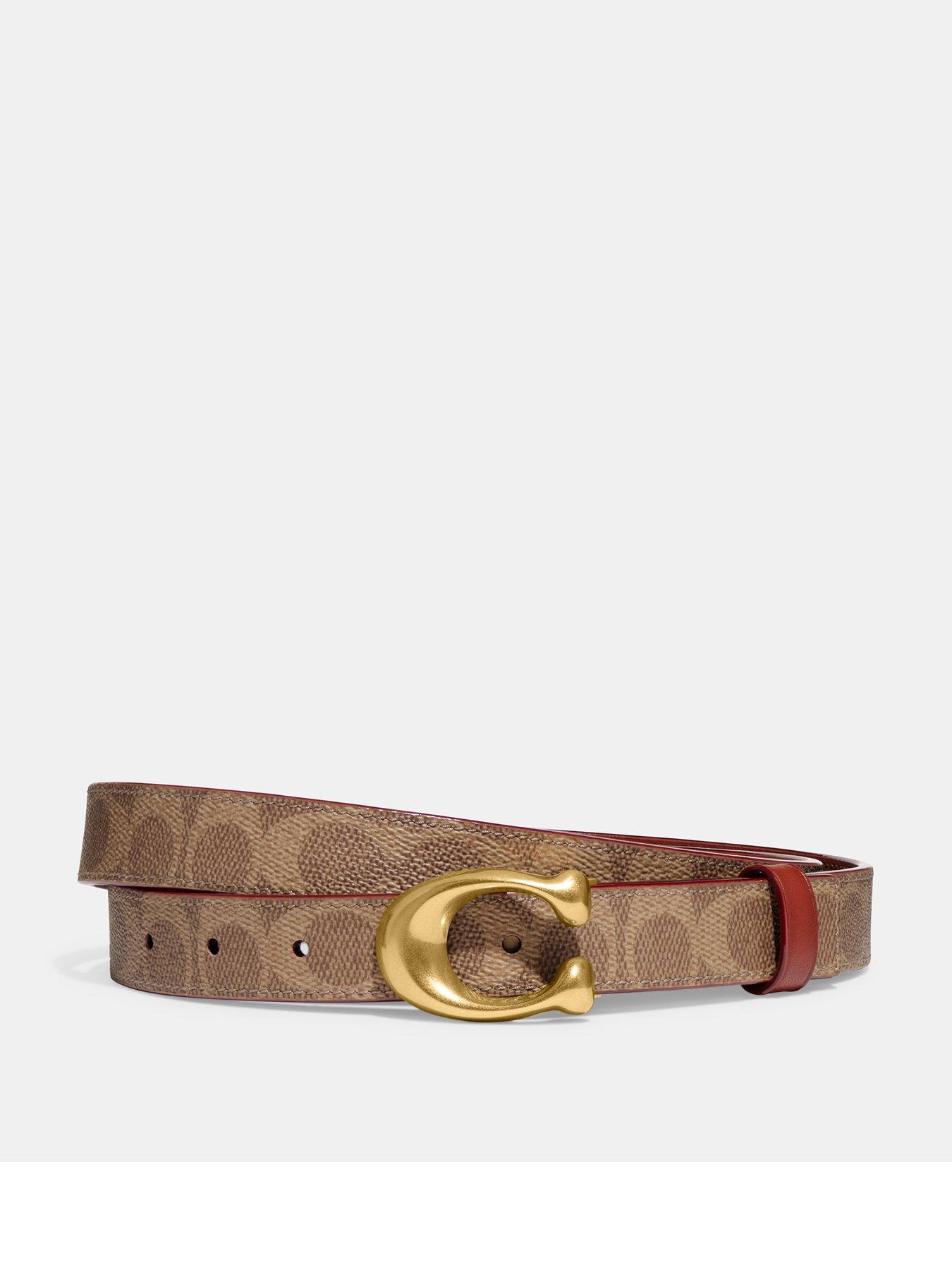 undefined 25mm Cts Sculpted C Coated Canvas Reversible Signature Belt - Brown