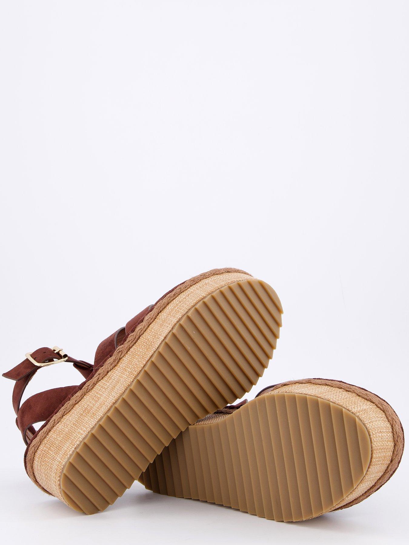 Image 4 of 7 of V by Very Wide Fit Wedge Gladiator Sandal - Choc
