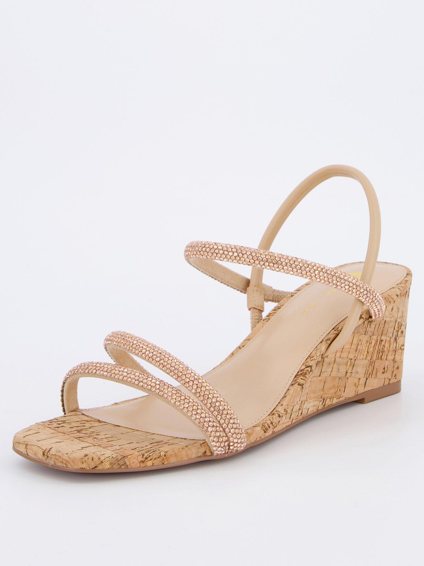 Image 2 of 7 of V by Very Mid Wedge Strappy Sandals - Rose Gold