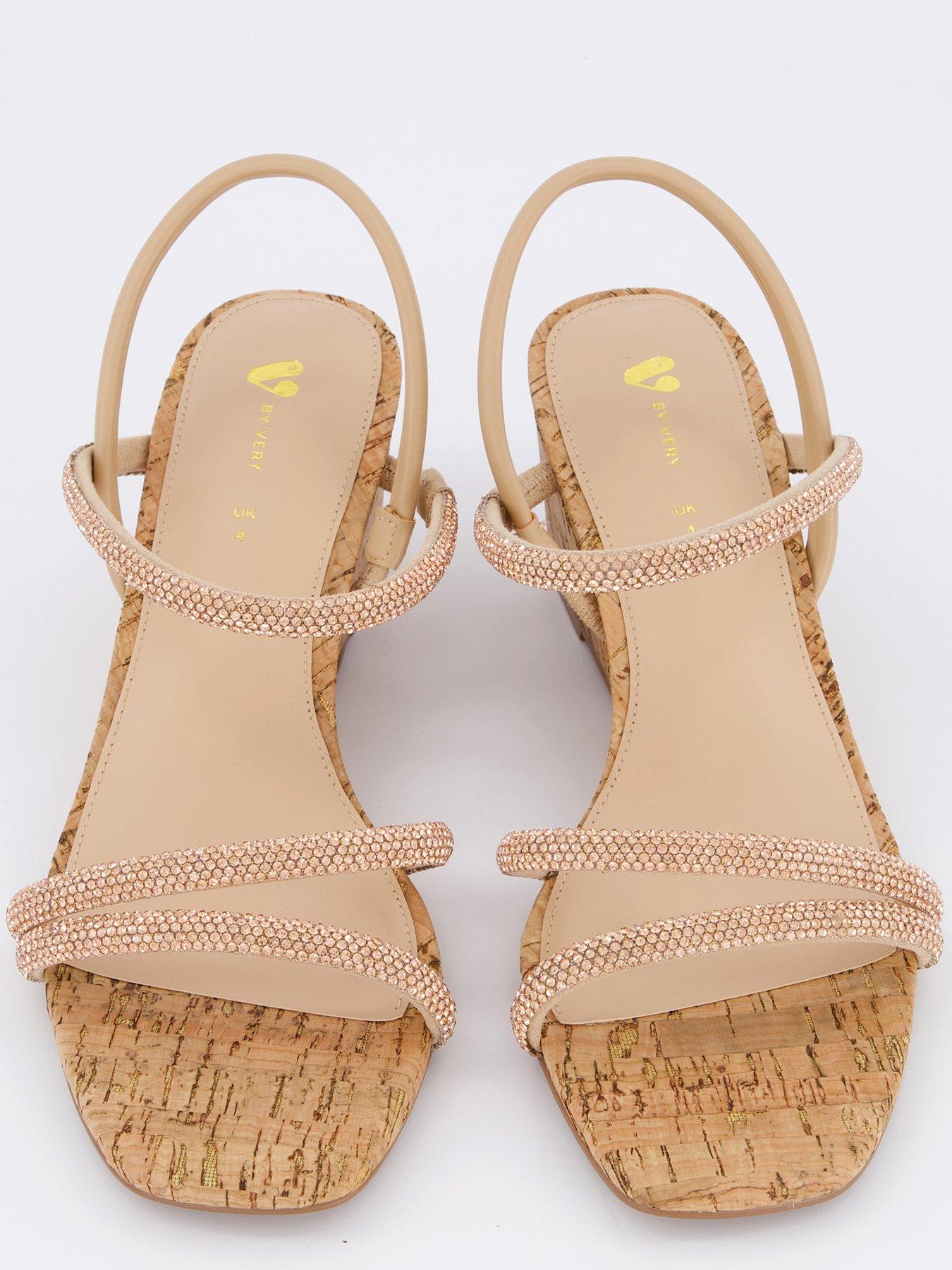 Image 3 of 7 of V by Very Mid Wedge Strappy Sandals - Rose Gold