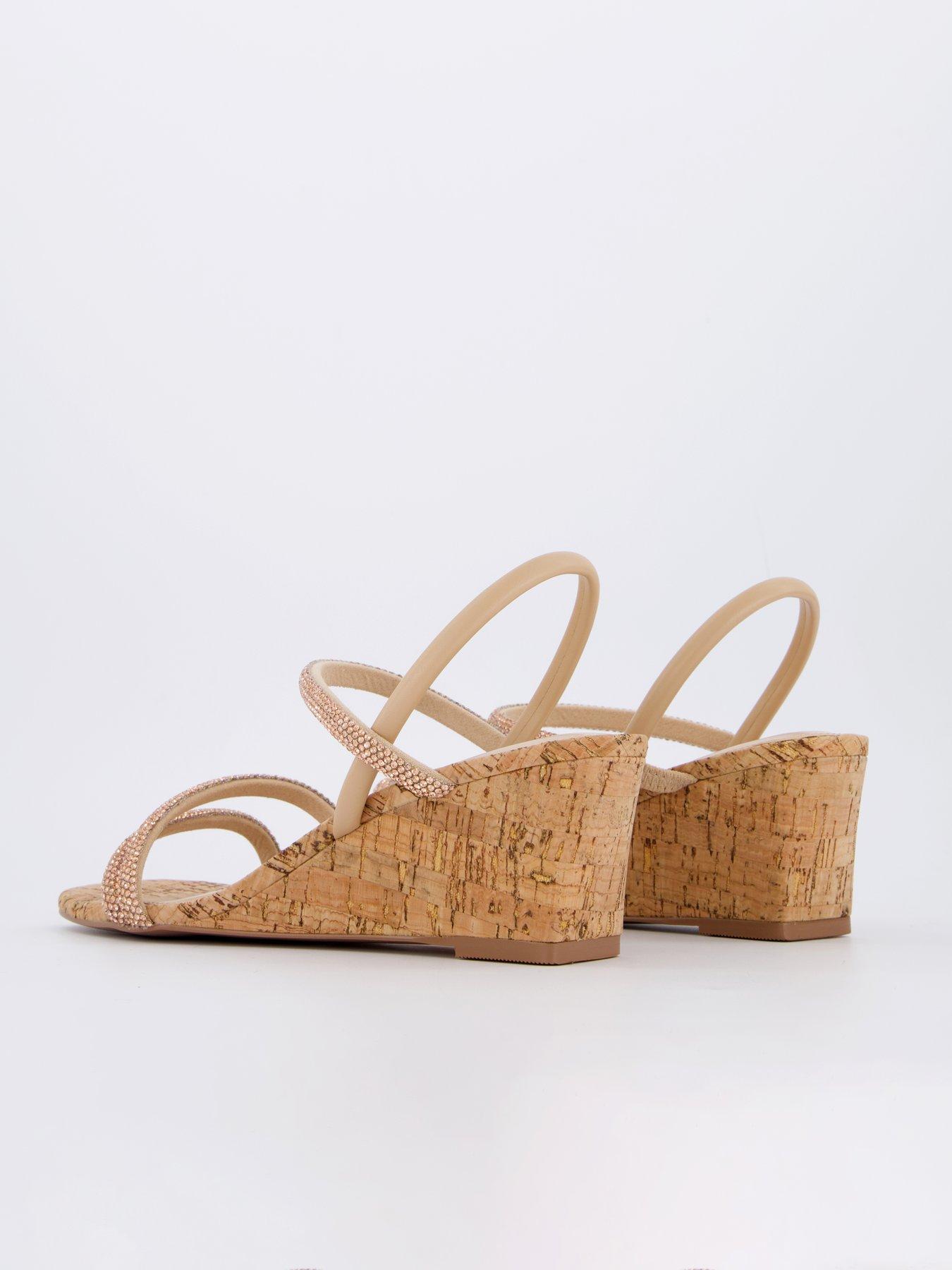 Image 6 of 7 of V by Very Mid Wedge Strappy Sandals - Rose Gold