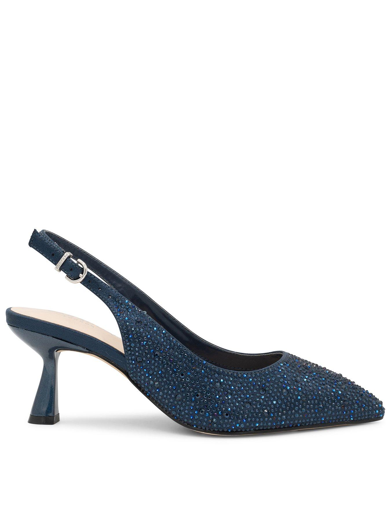 Paradox London Fiora Wide Fit Heeled Shoe Navy Very