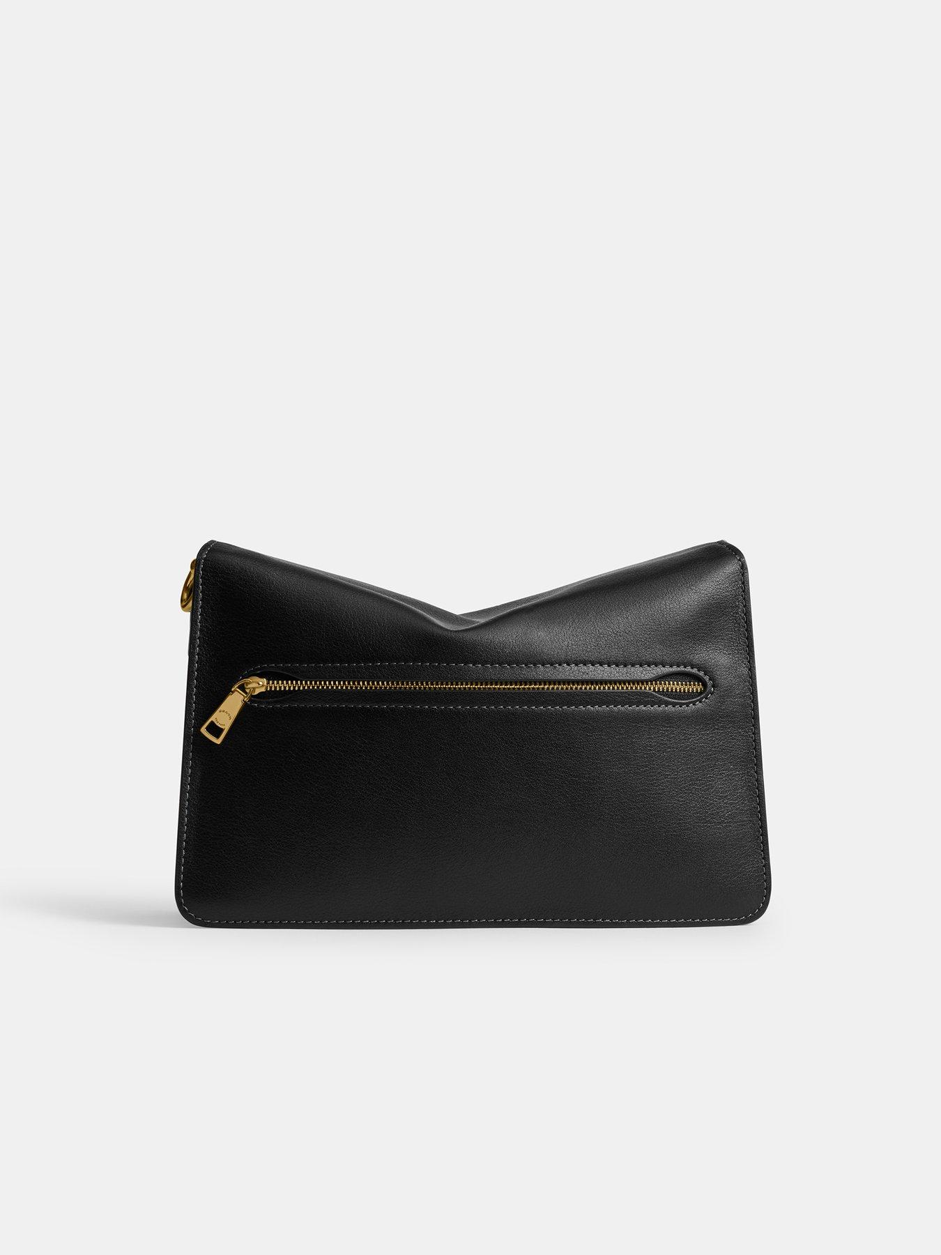 Image 4 of 5 of COACH Soft Grain Leather Chain Tabby Shoulder Bag With Chain - Black