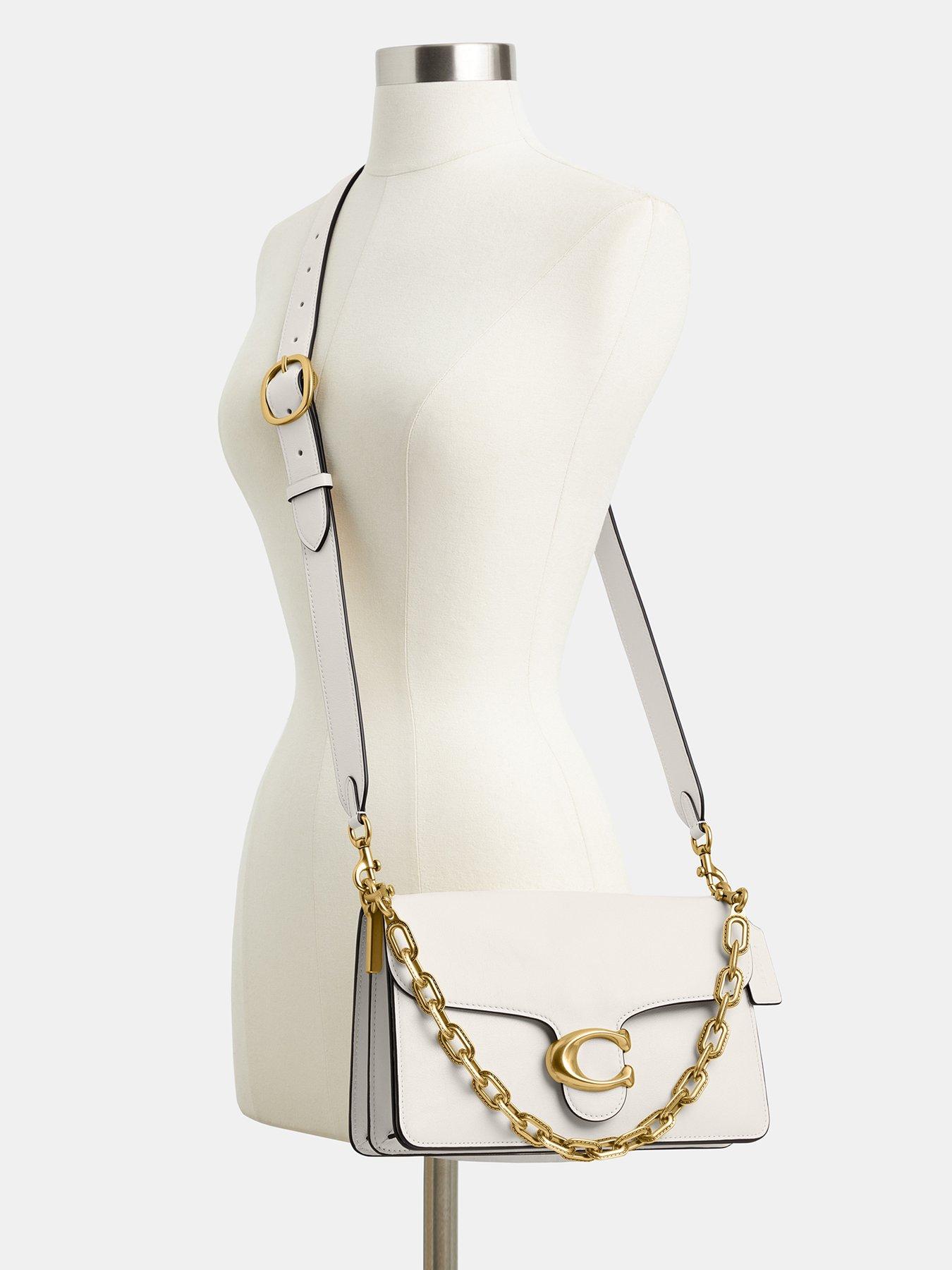 Image 5 of 5 of COACH Soft Grain Leather Chain Tabby Shoulder Bag With Chain - Cream
