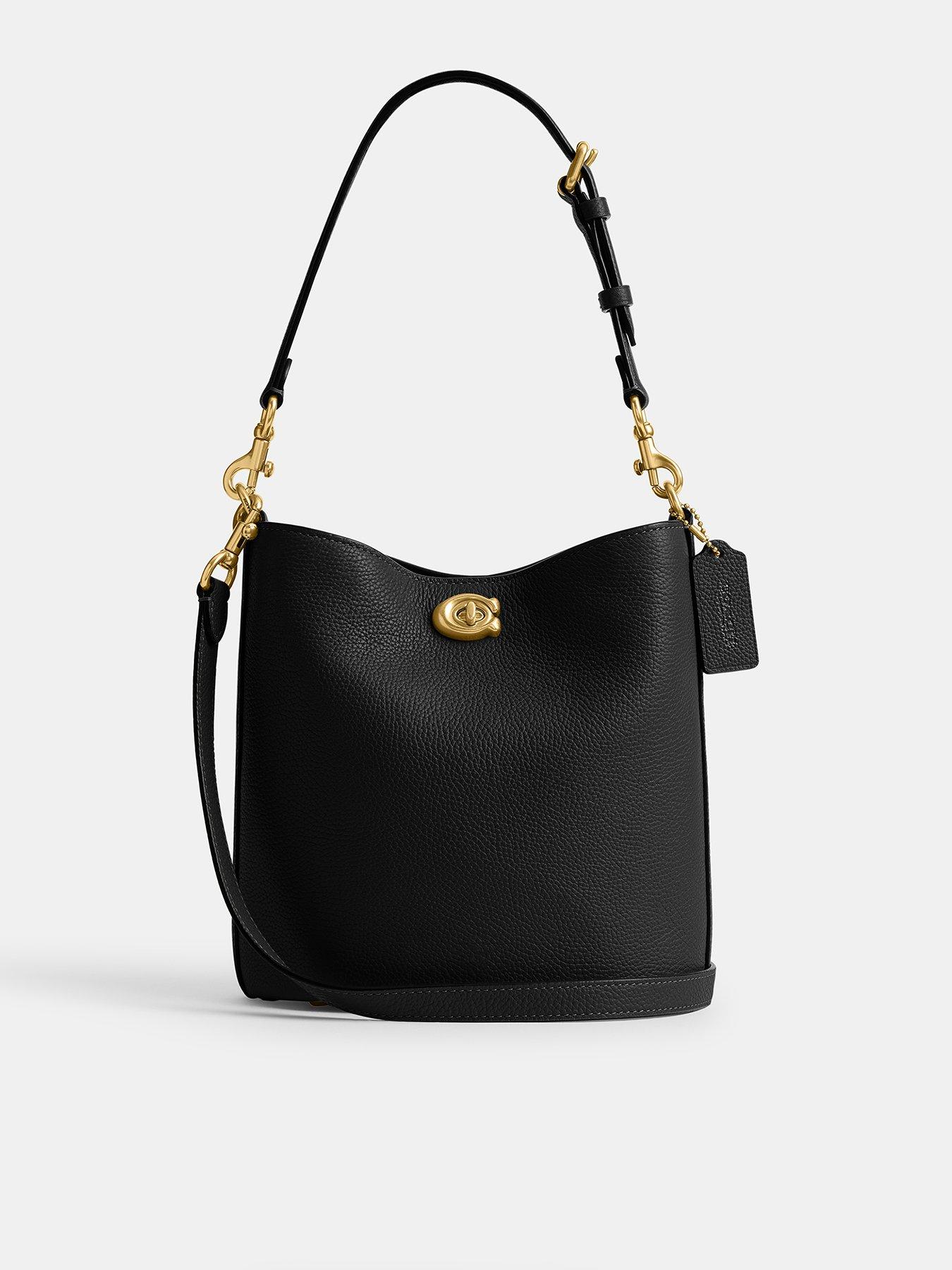 undefined Polished Pebble Leather Willow Soft Bucket Bag 19 - Black