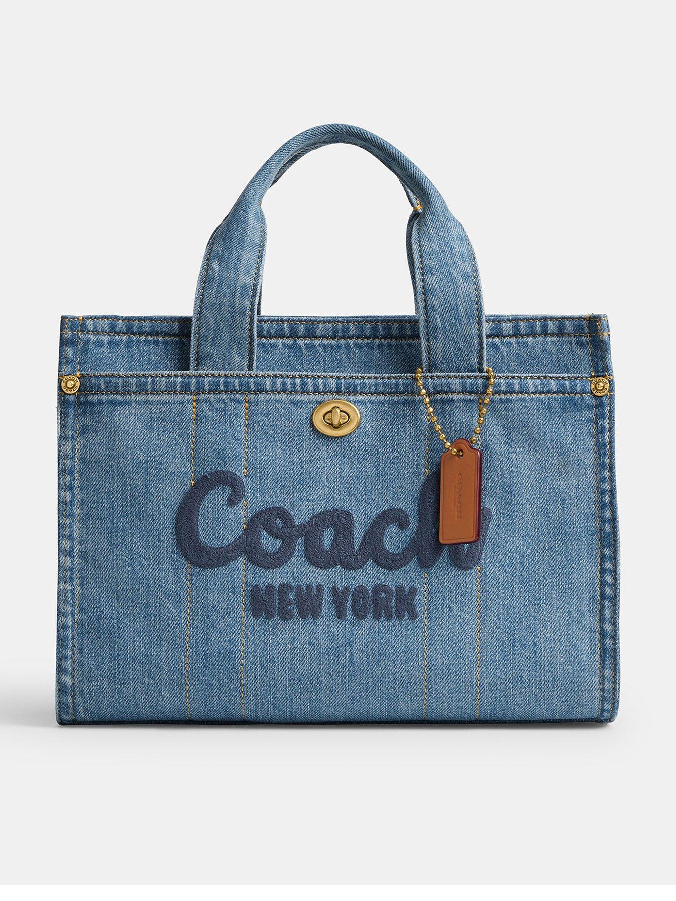 Coach field tote 30 denim sale