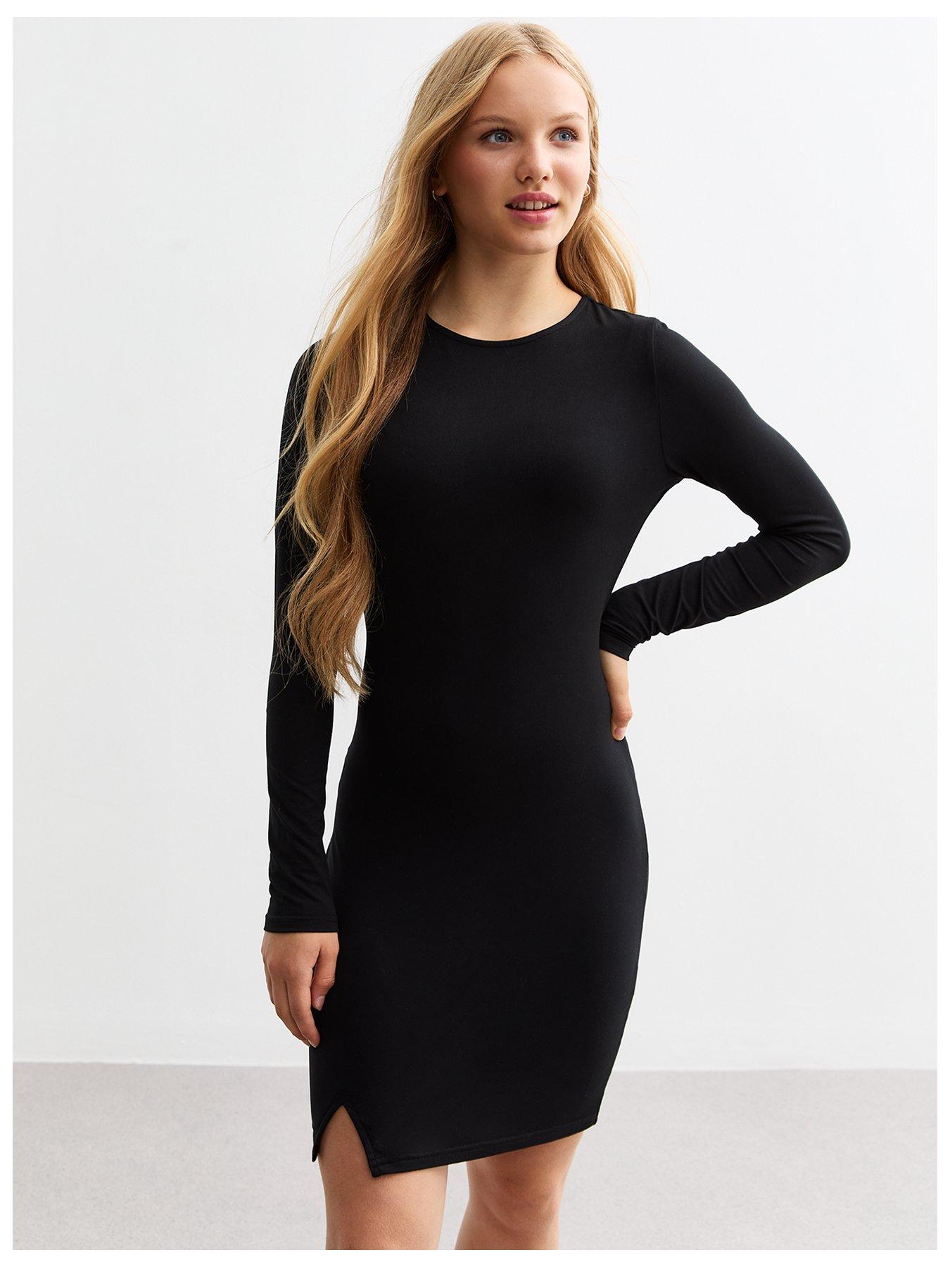 New Look 915 Girls Black Slit Hem Jersey Dress Very