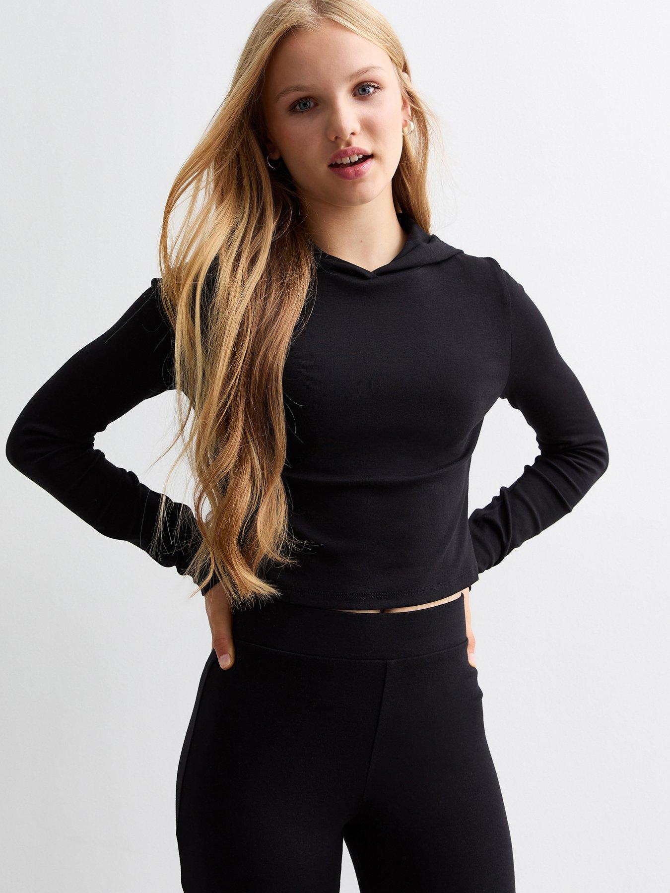 Girls Black Long Sleeve Hoodie