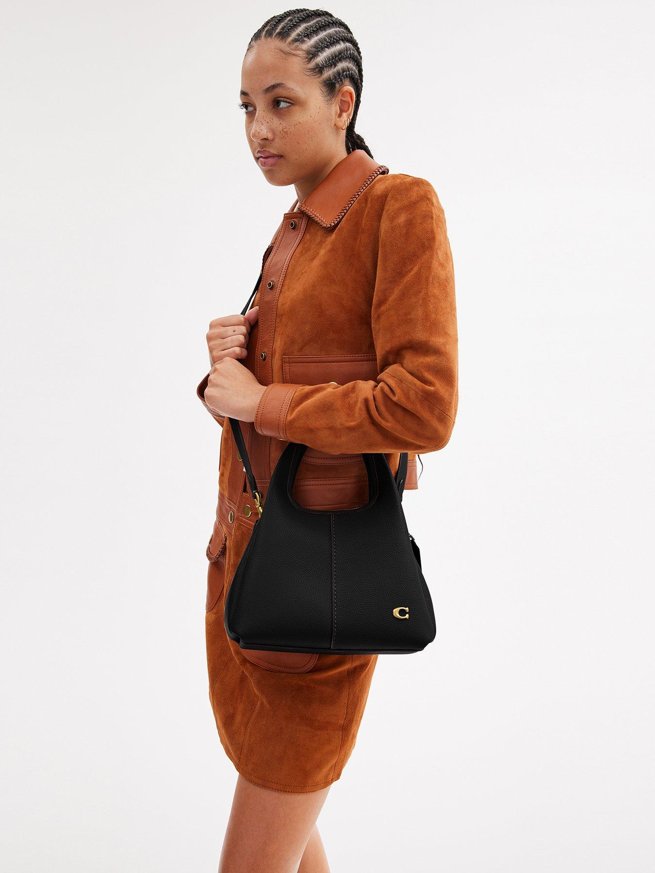 Image 4 of 5 of COACH Polished Pebble Leather Lana Shoulder Bag 23 - Black